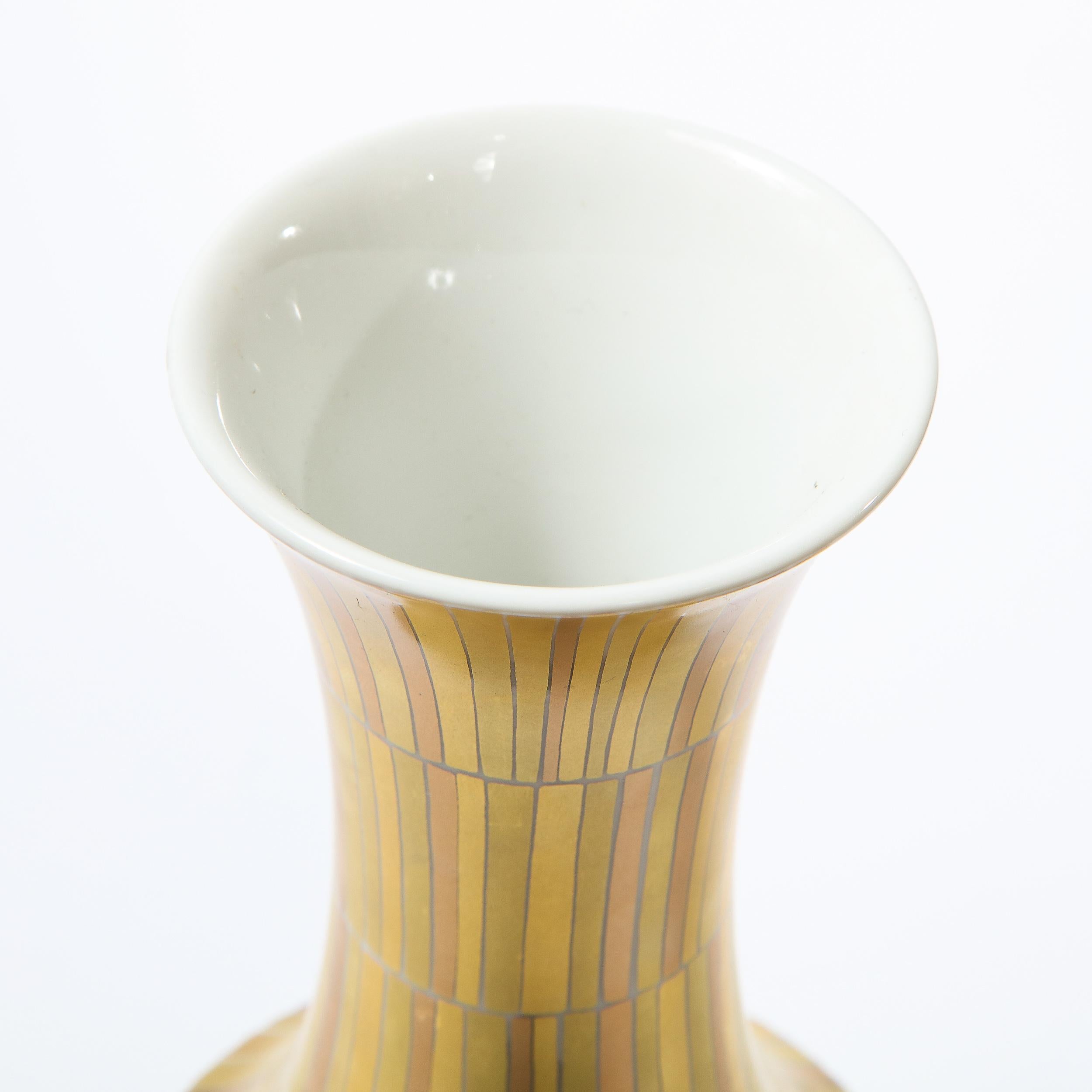 Signed Modernist Hourglass Form Porcelain Vase by Tapio Wirkkala for Rosenthal 1