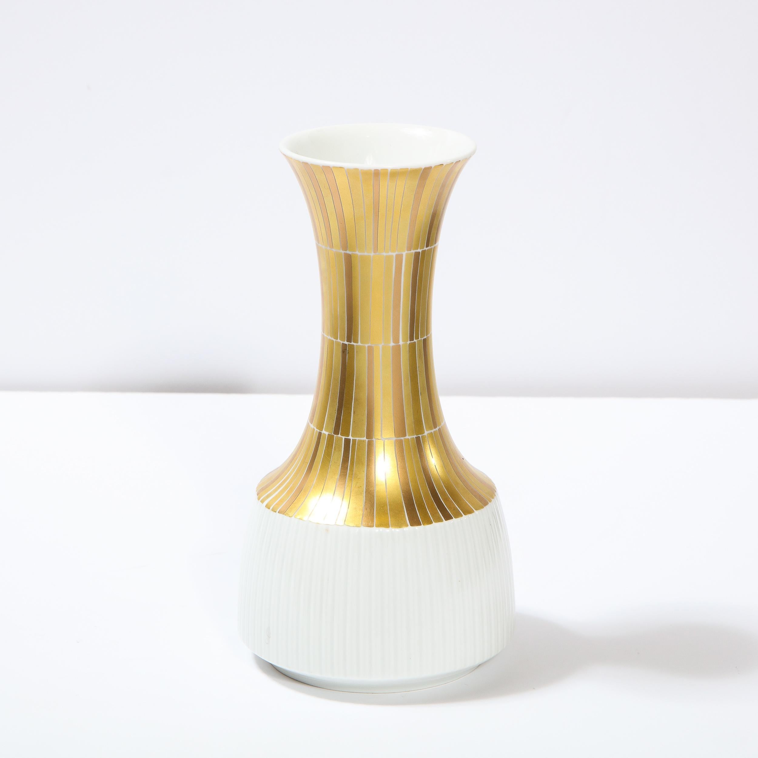 Signed Modernist Hourglass Form Porcelain Vase by Tapio Wirkkala for Rosenthal 2