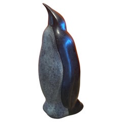 Signed Modernist Marble Penguin Sculpture, Dated 1997