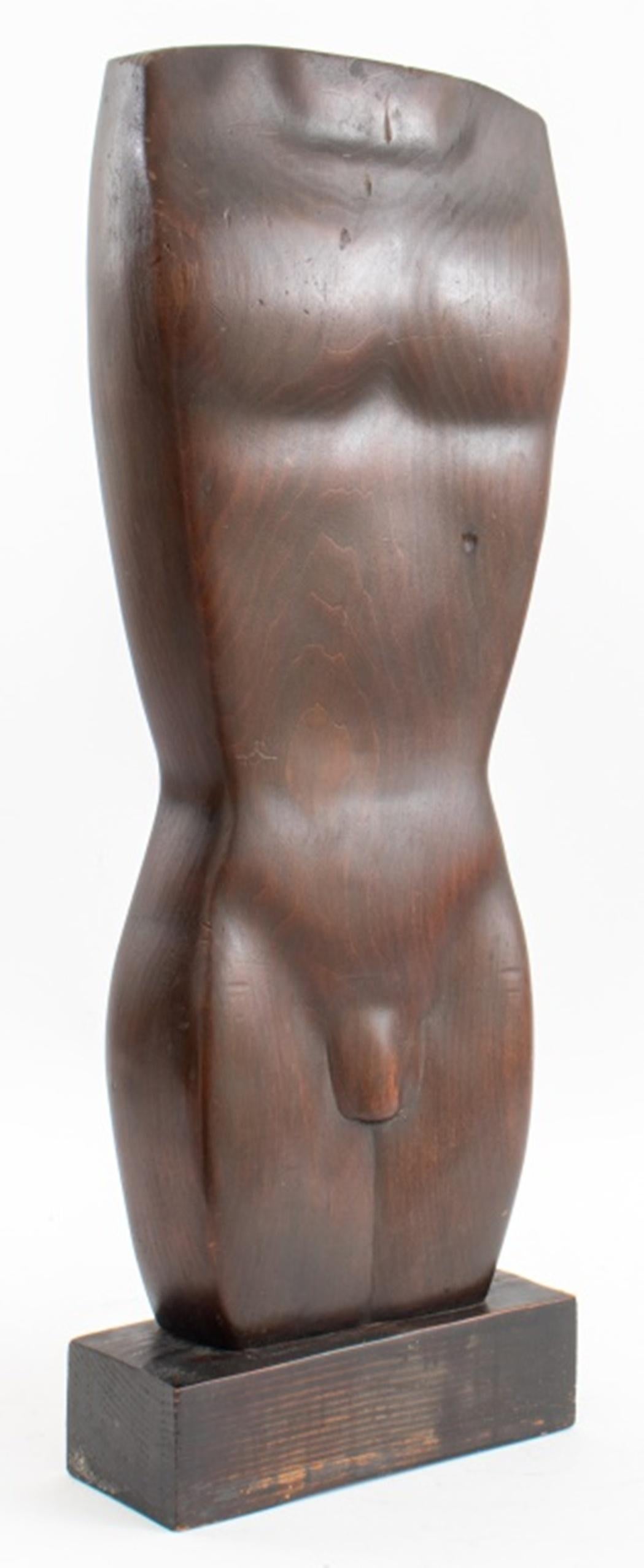 Signed Modernist Sculpture of a Nude Man For Sale