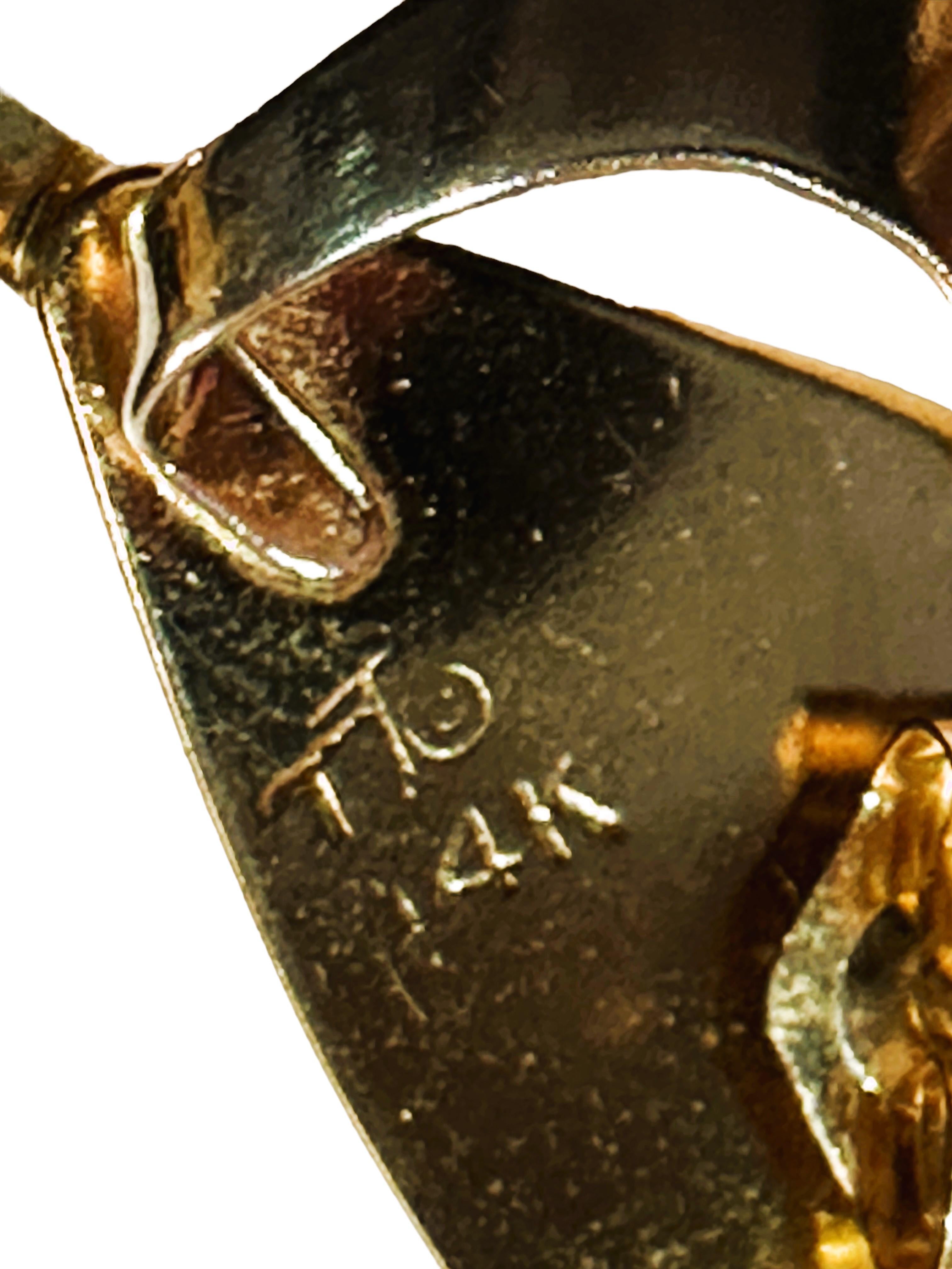 Boucles d'oreilles modernistes signées en or blanc et jaune 14K avec supports en or 14K  Pour femmes en vente