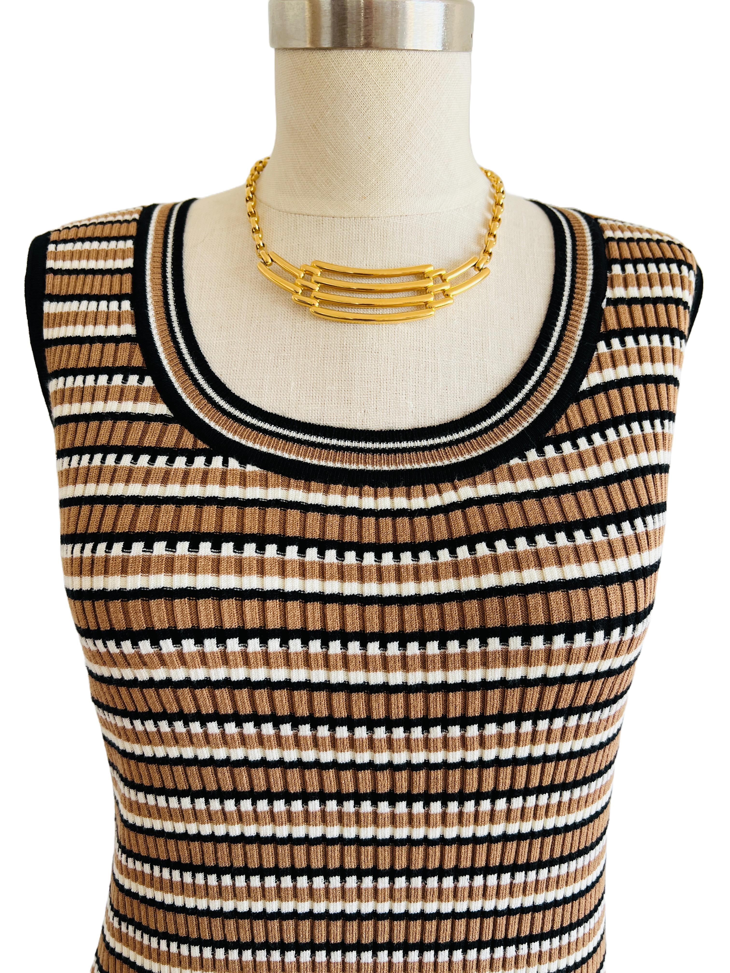 De las mujeres Firma Monet Declaración Moderno Oro Cable Cadena Gargantilla Collar Ajustable en venta
