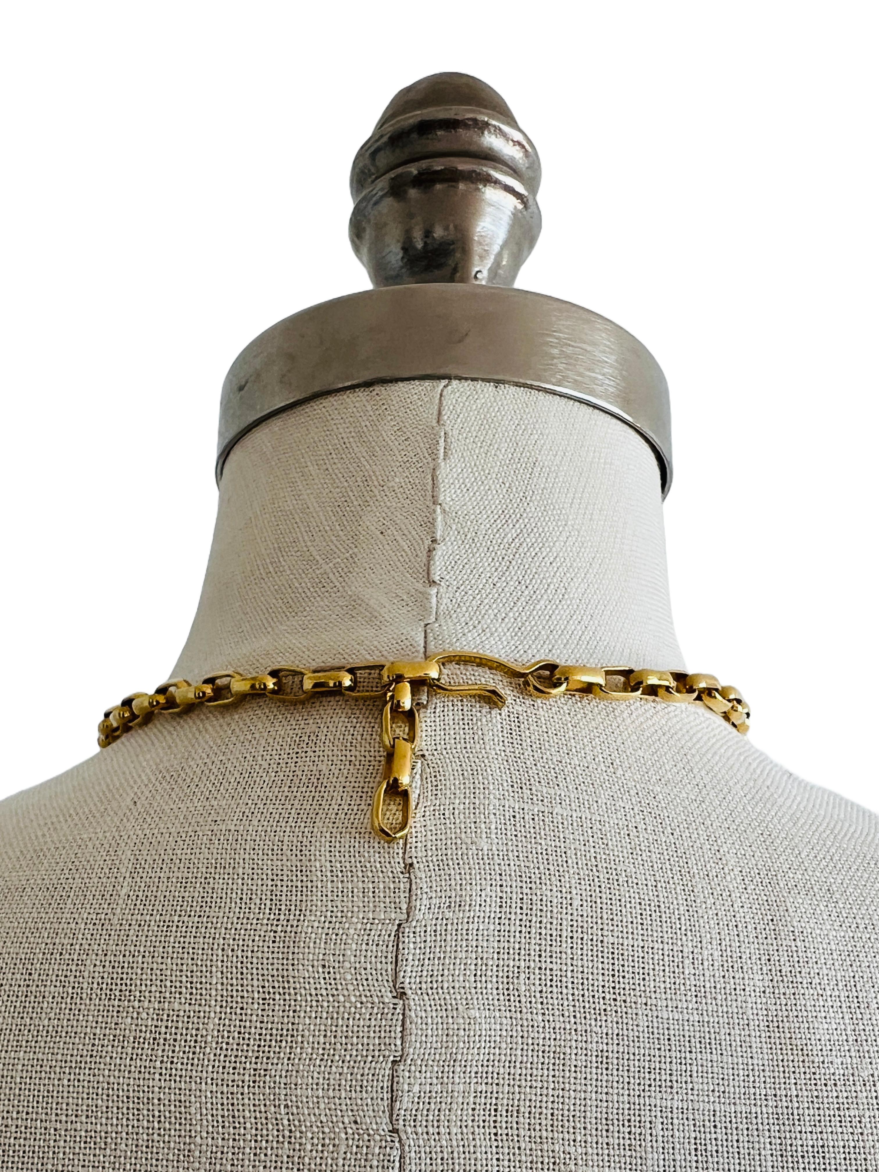 Firma Monet Declaración Moderno Oro Cable Cadena Gargantilla Collar Ajustable en venta 3