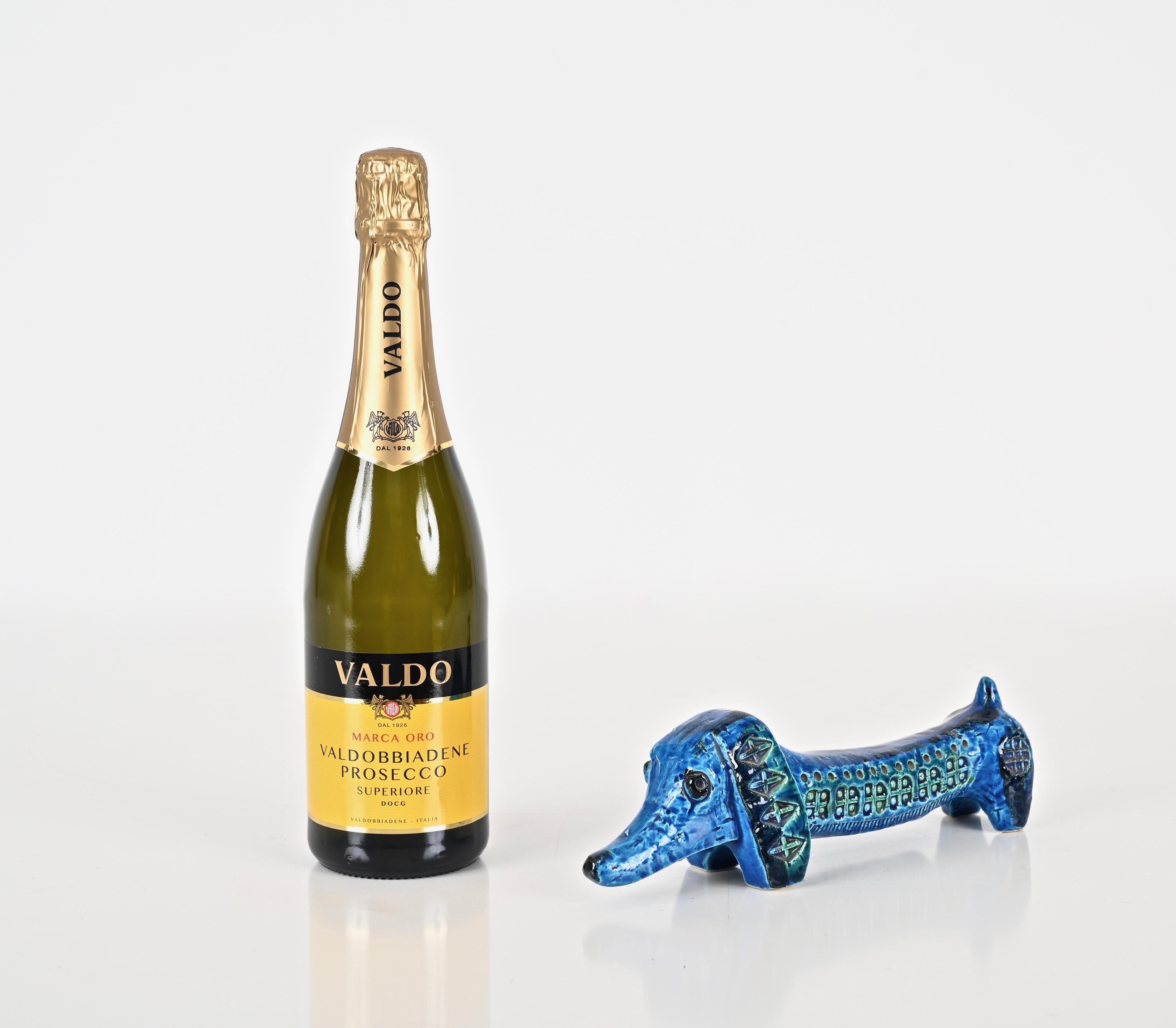 Signiert Montelupo für Bitossi Sausage Hund in Blau „Rimini“ Keramik, Italien 1960er Jahre   im Angebot 5