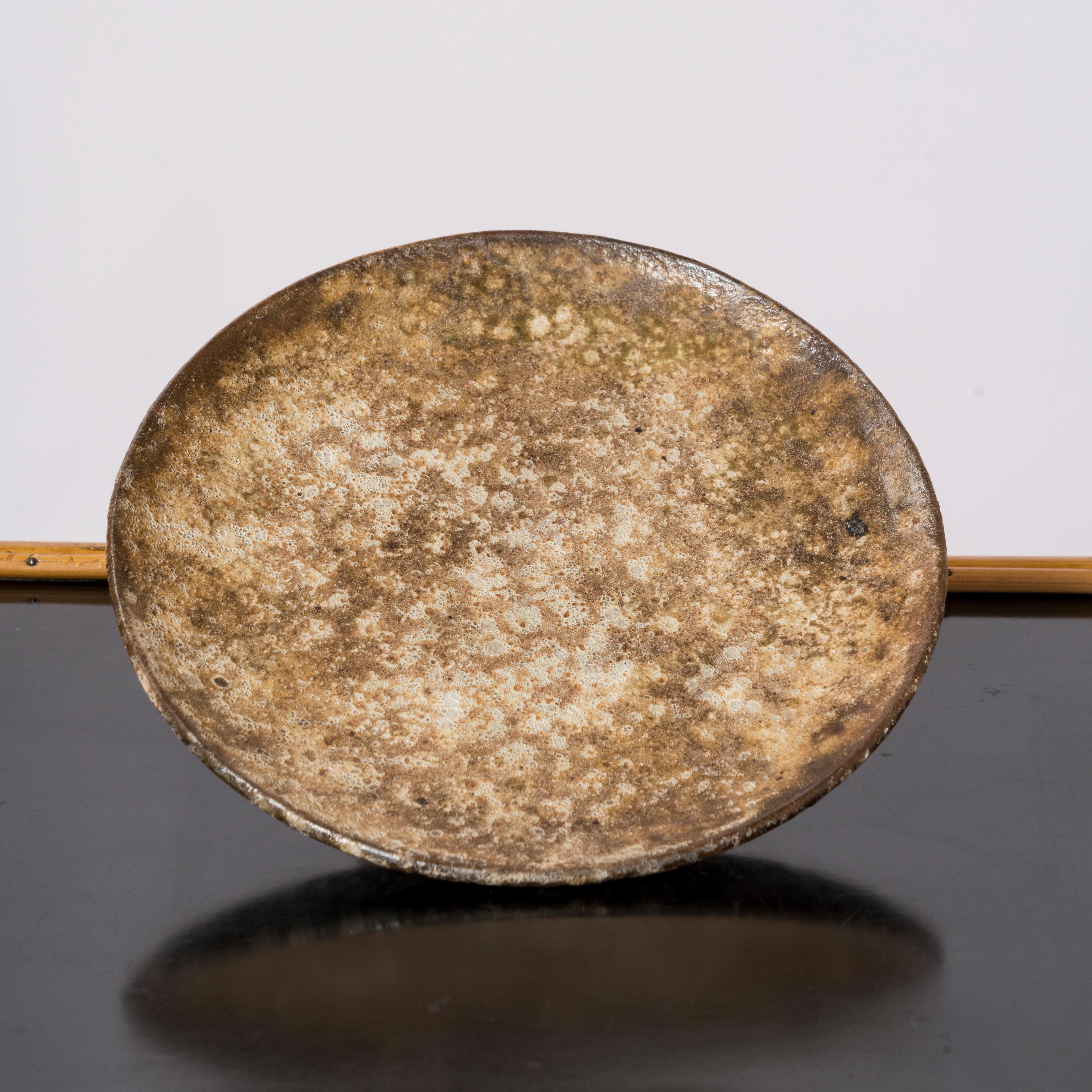 Ceramic Signed Moon Theme Textured Vallauris Dish by Kostanda - France 1970's For Sale