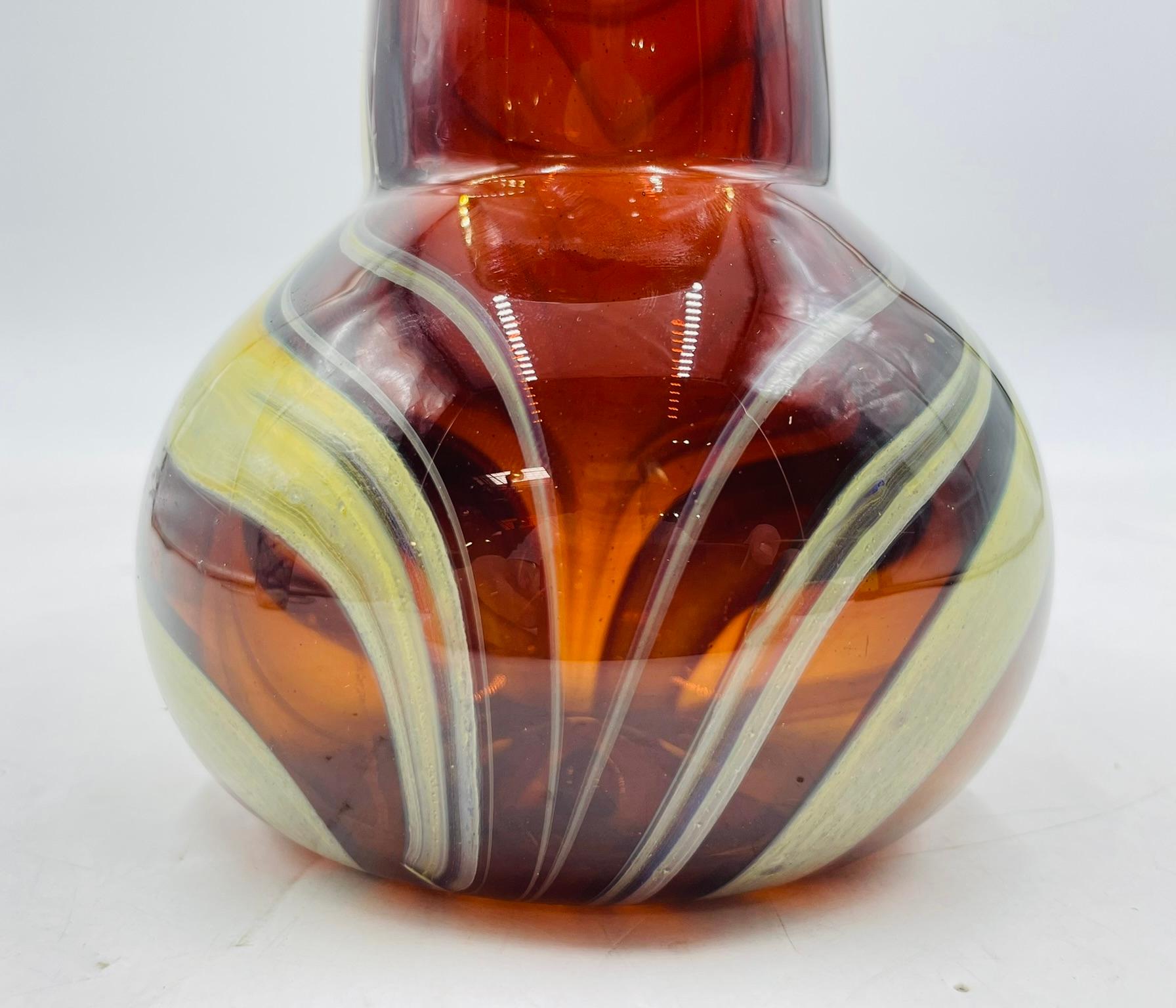 Signed Murano Art Glass Jar with Lid by C. Rachke, Italy, 20th Century For Sale 3