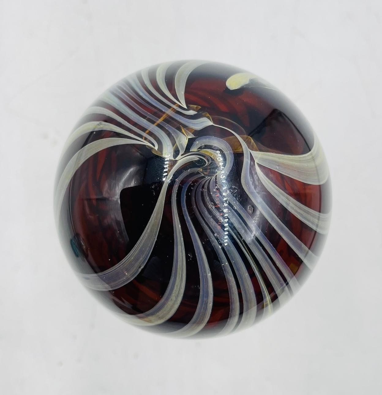 Late 20th Century Signed Murano Art Glass Jar with Lid by C. Rachke, Italy, 20th Century For Sale