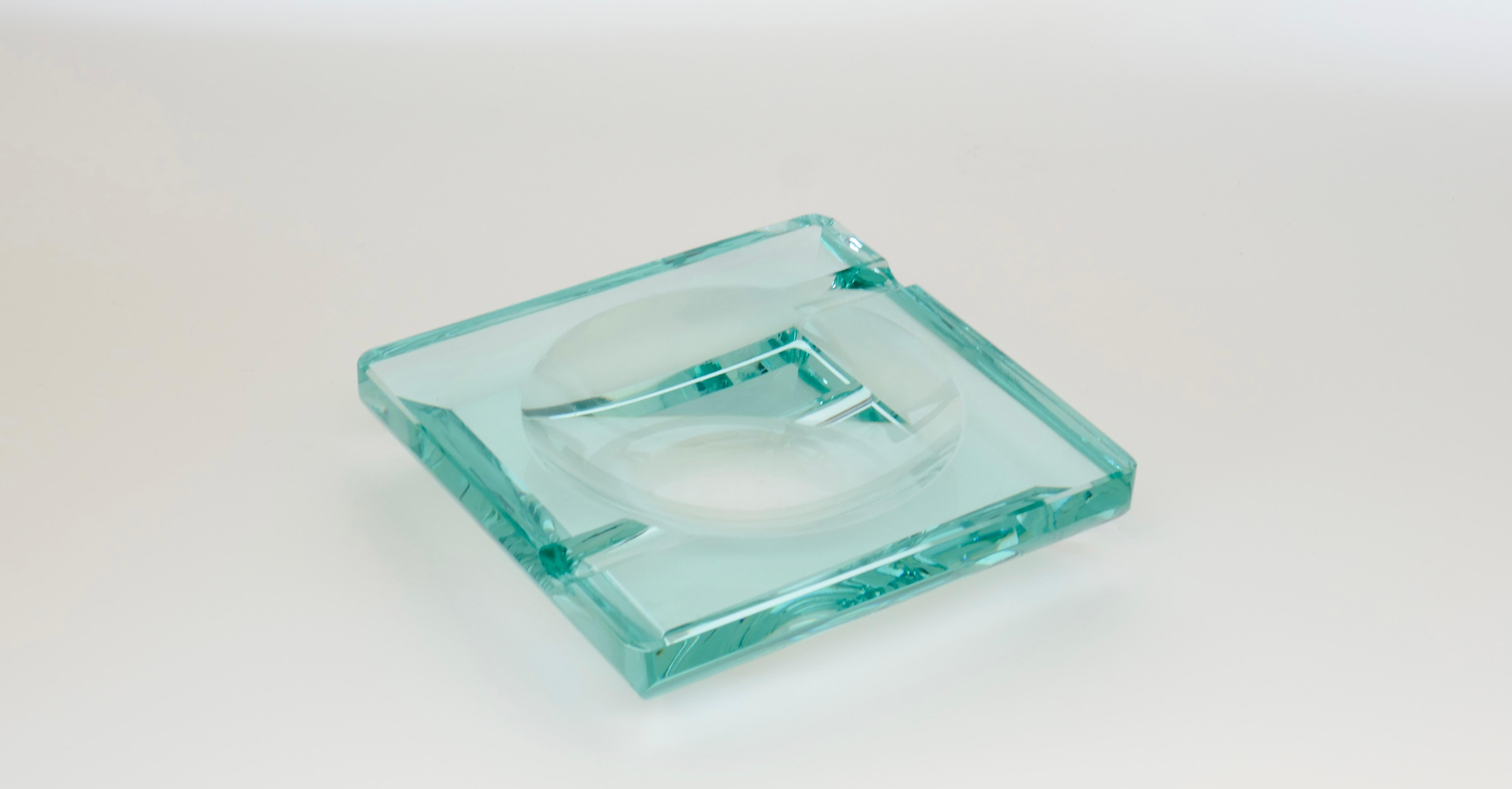 Mid-Century Modern Signed Murano Art Glass Vide Poche / Ashtray, Italy 1980 For Sale