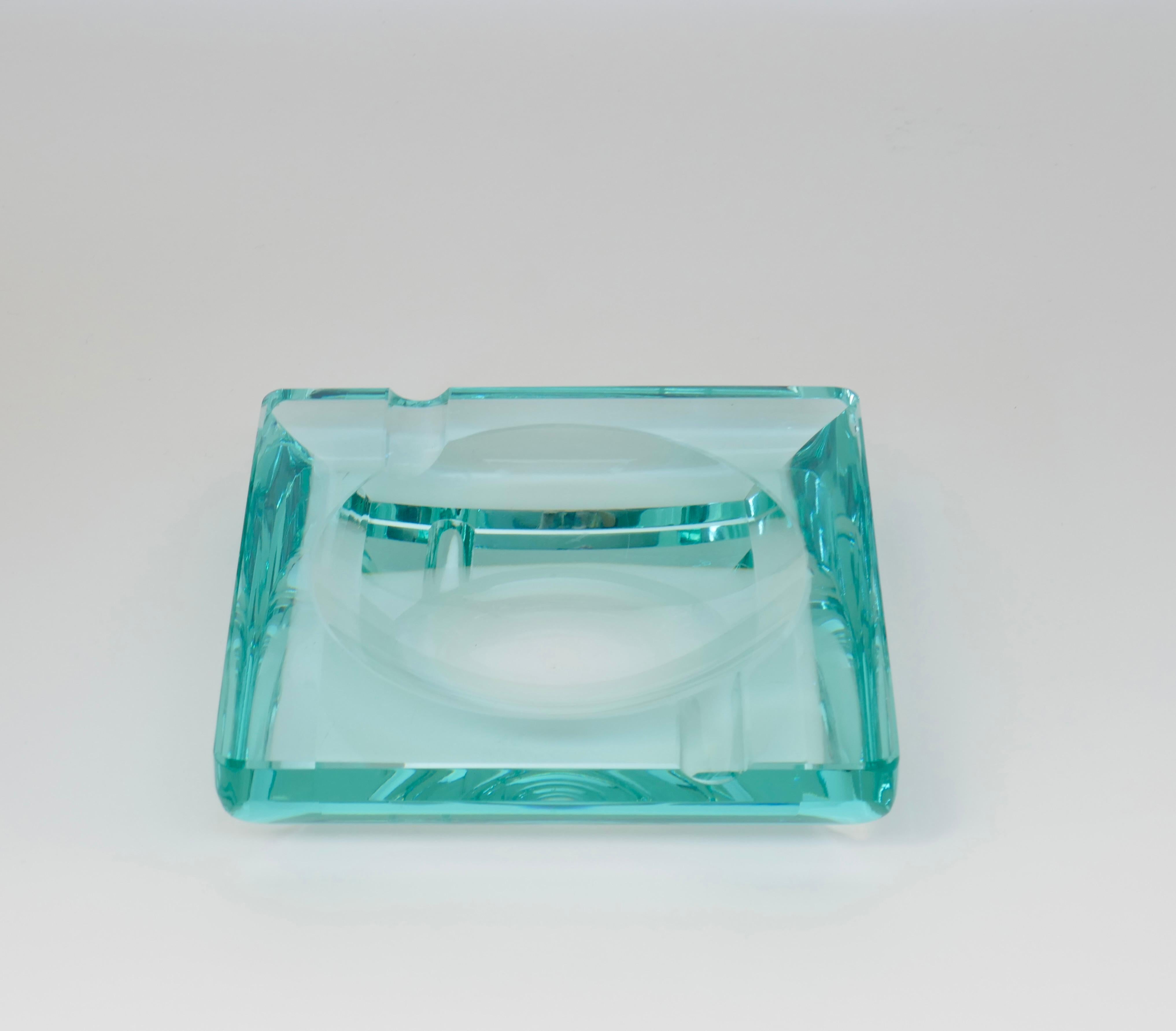 Late 20th Century Signed Murano Art Glass Vide Poche / Ashtray, Italy 1980 For Sale
