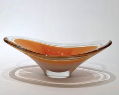 Signed Murano Colored Glass Dish