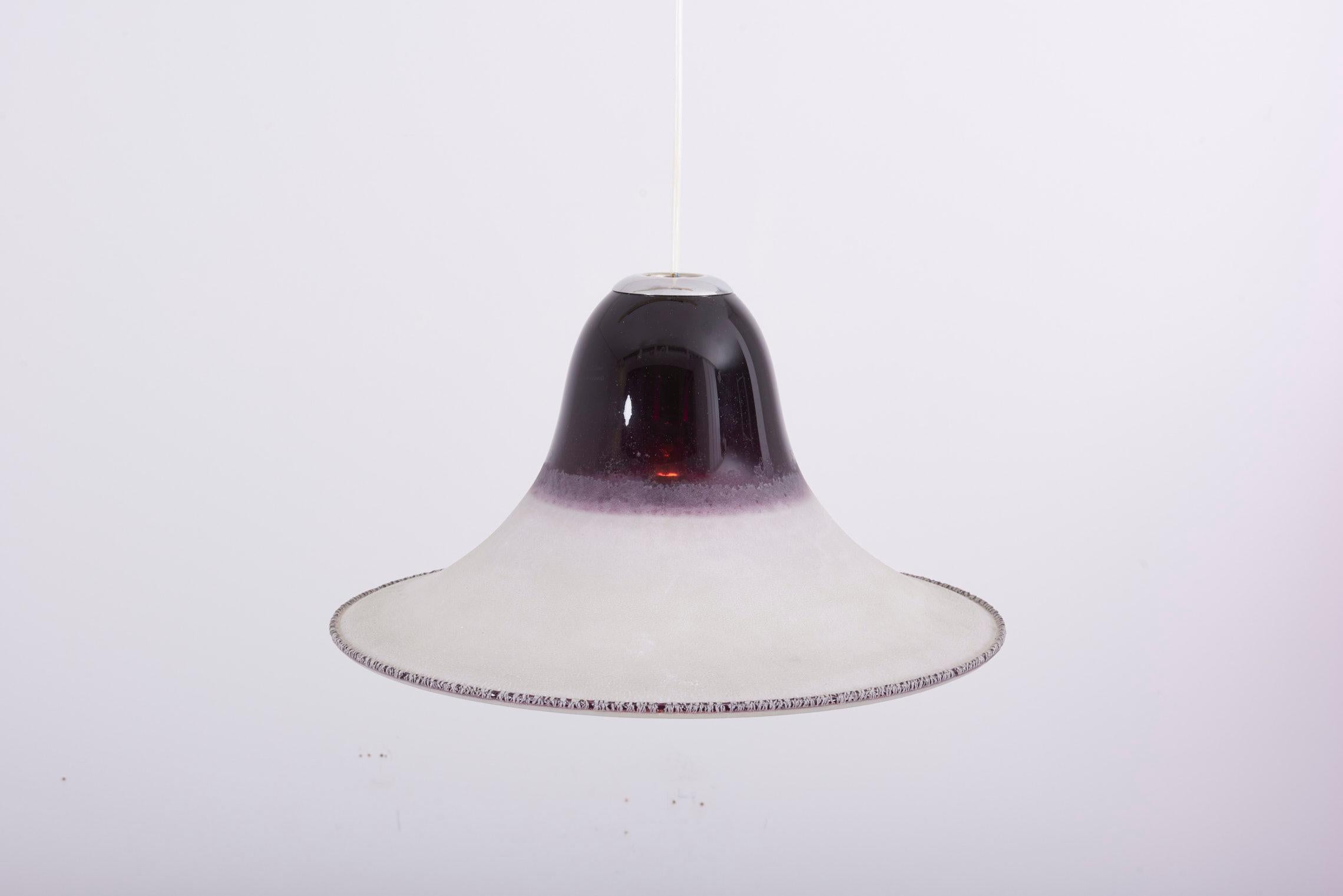 Signed Murano Glass Pendant Lamp by Alfredo Barbini, Italy, 1970s 3