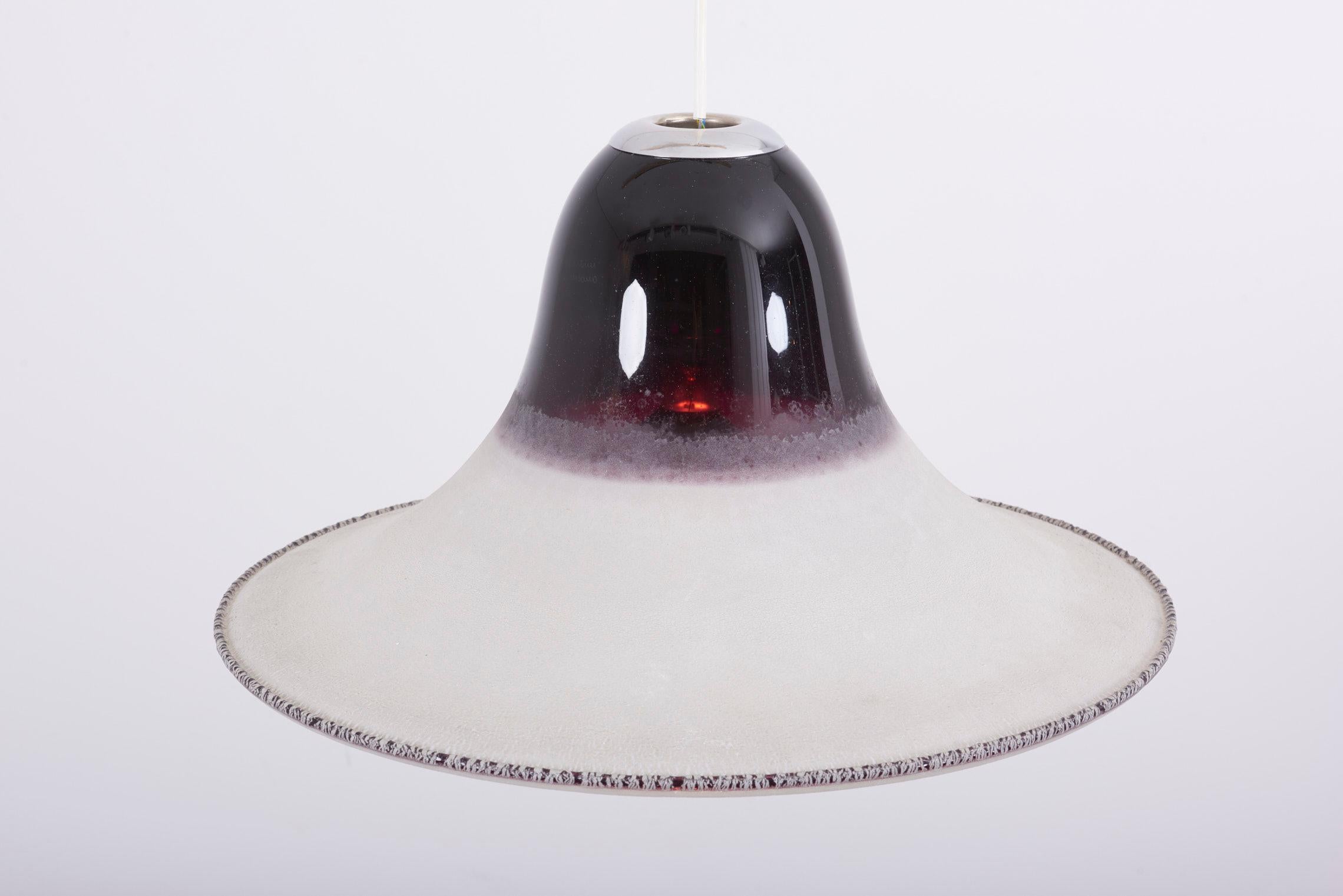 Signed Murano Glass Pendant Lamp by Alfredo Barbini, Italy, 1970s 5