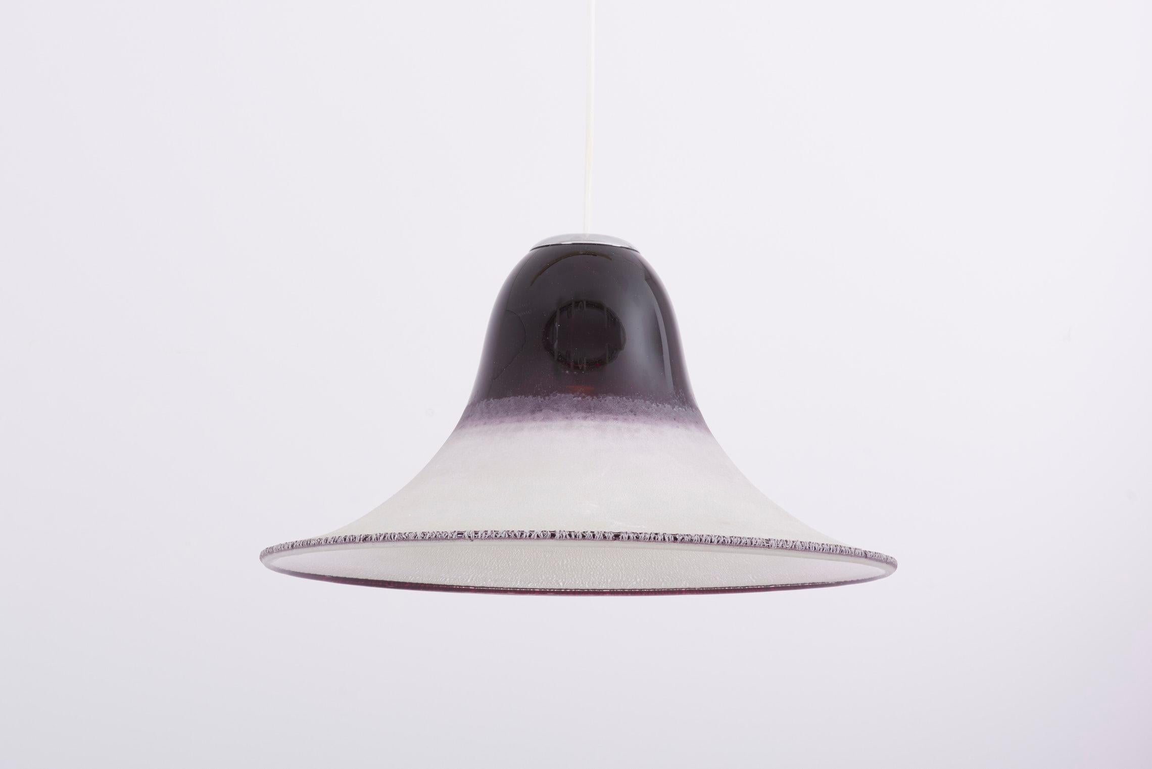 20th Century Signed Murano Glass Pendant Lamp by Alfredo Barbini, Italy, 1970s