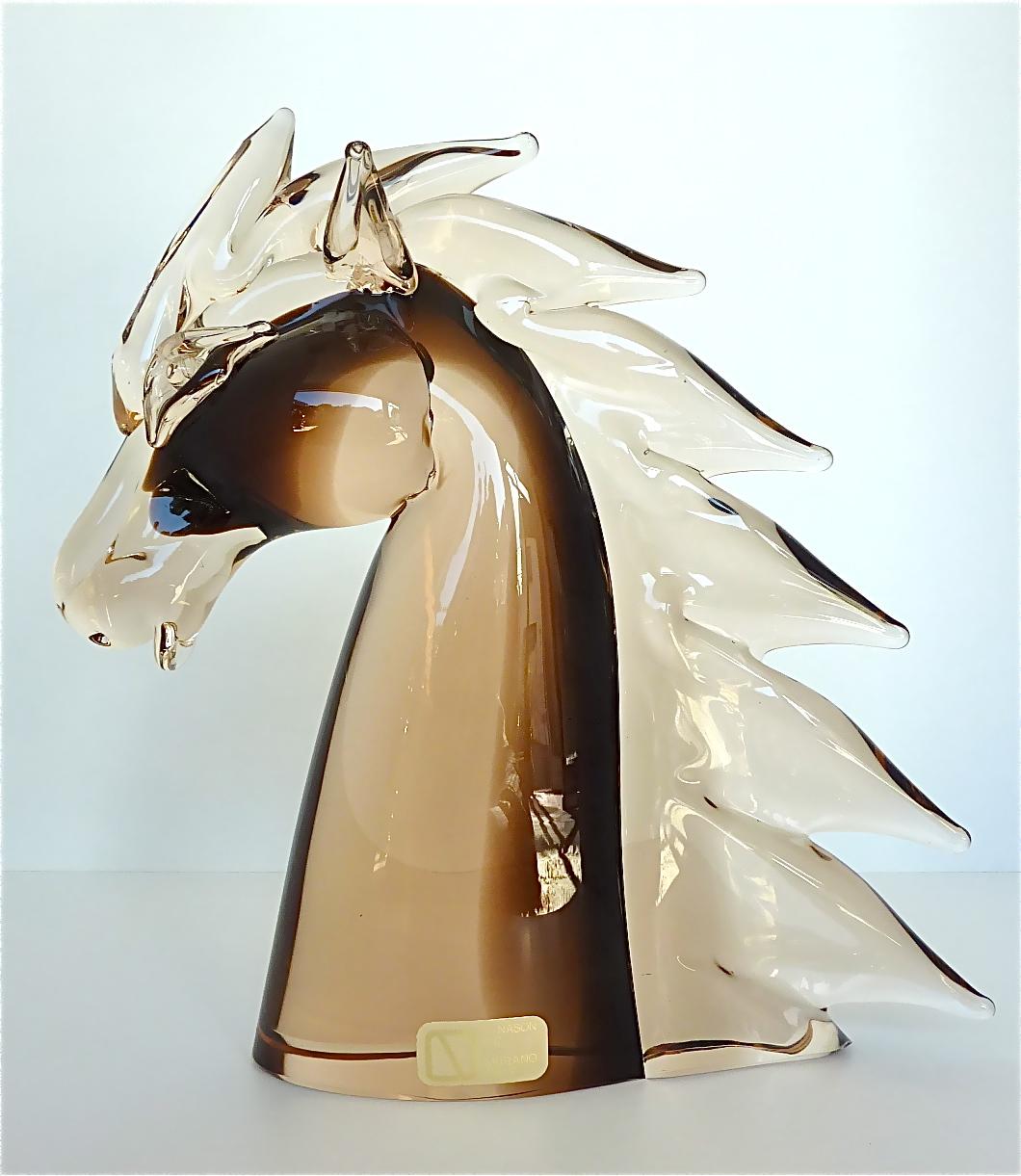 murano glass horse head