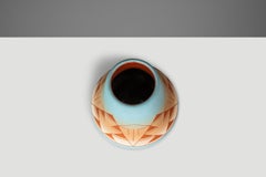 Signed Native American Sioux Unglazed Clay Etched-Pottery Vase, USA, 1980's