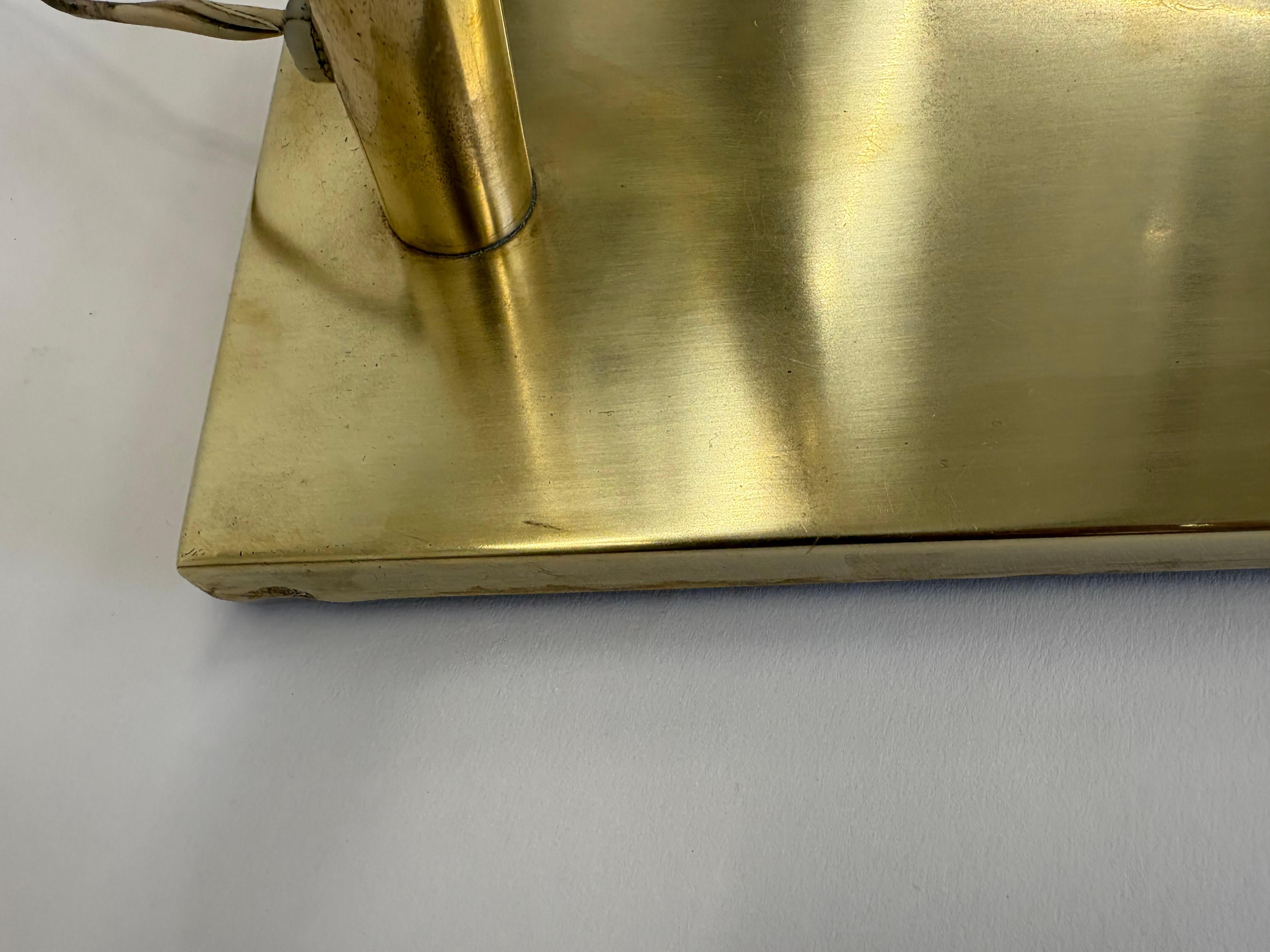 signed nessen Studio Walter Von Nessen Brass Swing Arm Table Lamp For Sale 4