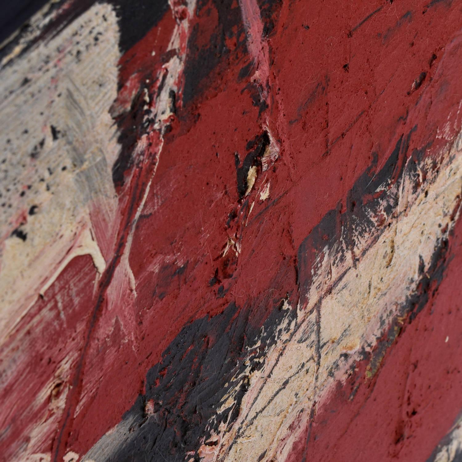 Pittura espressionista astratta firmata in stile Scuola di New York, rossa, nera e gialla in vendita 4