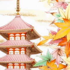 Signed Noritake Japanese Porcelain autumn Pagoda Plate