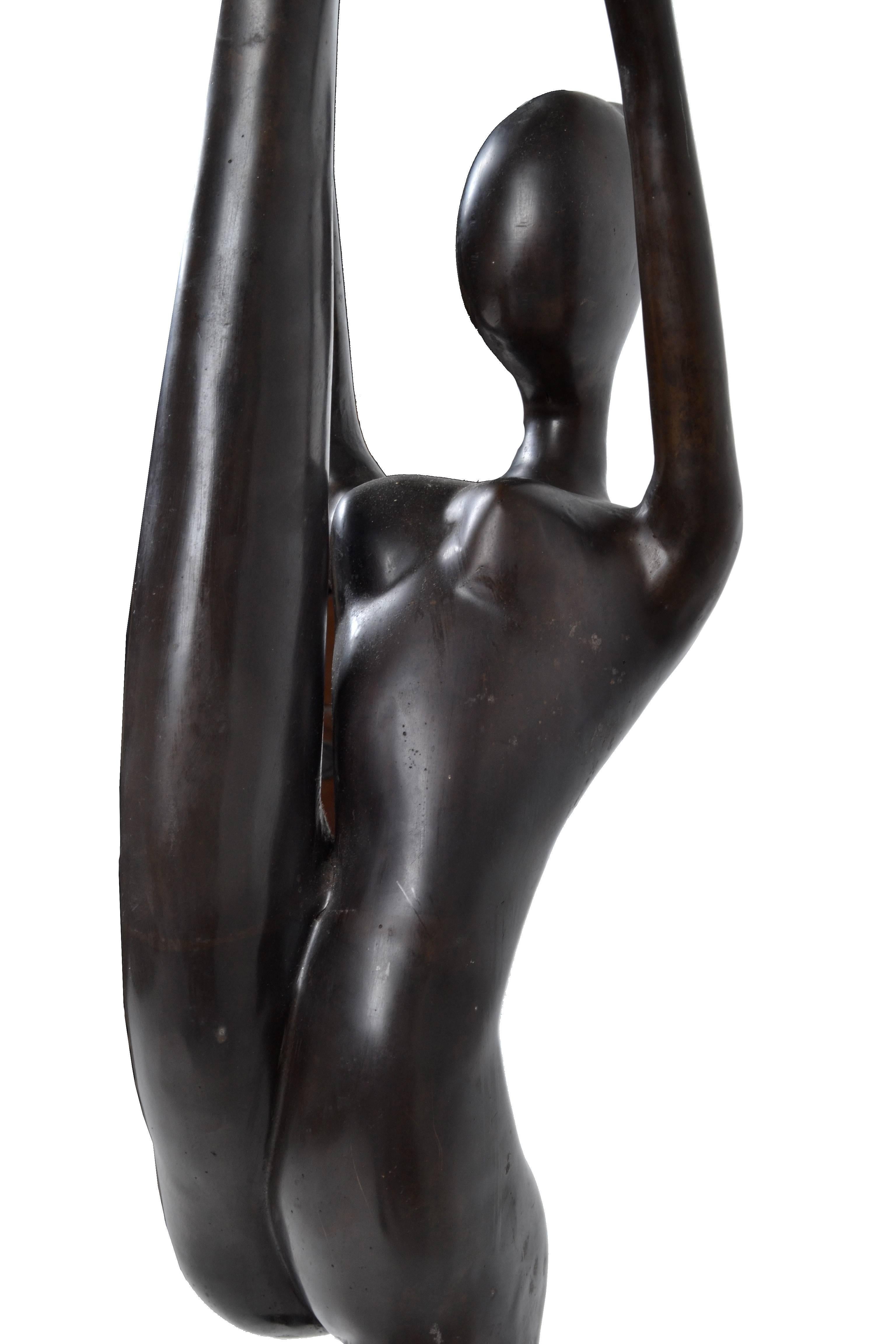 Signed Nude Female Bronze Dancer Sculpture 4