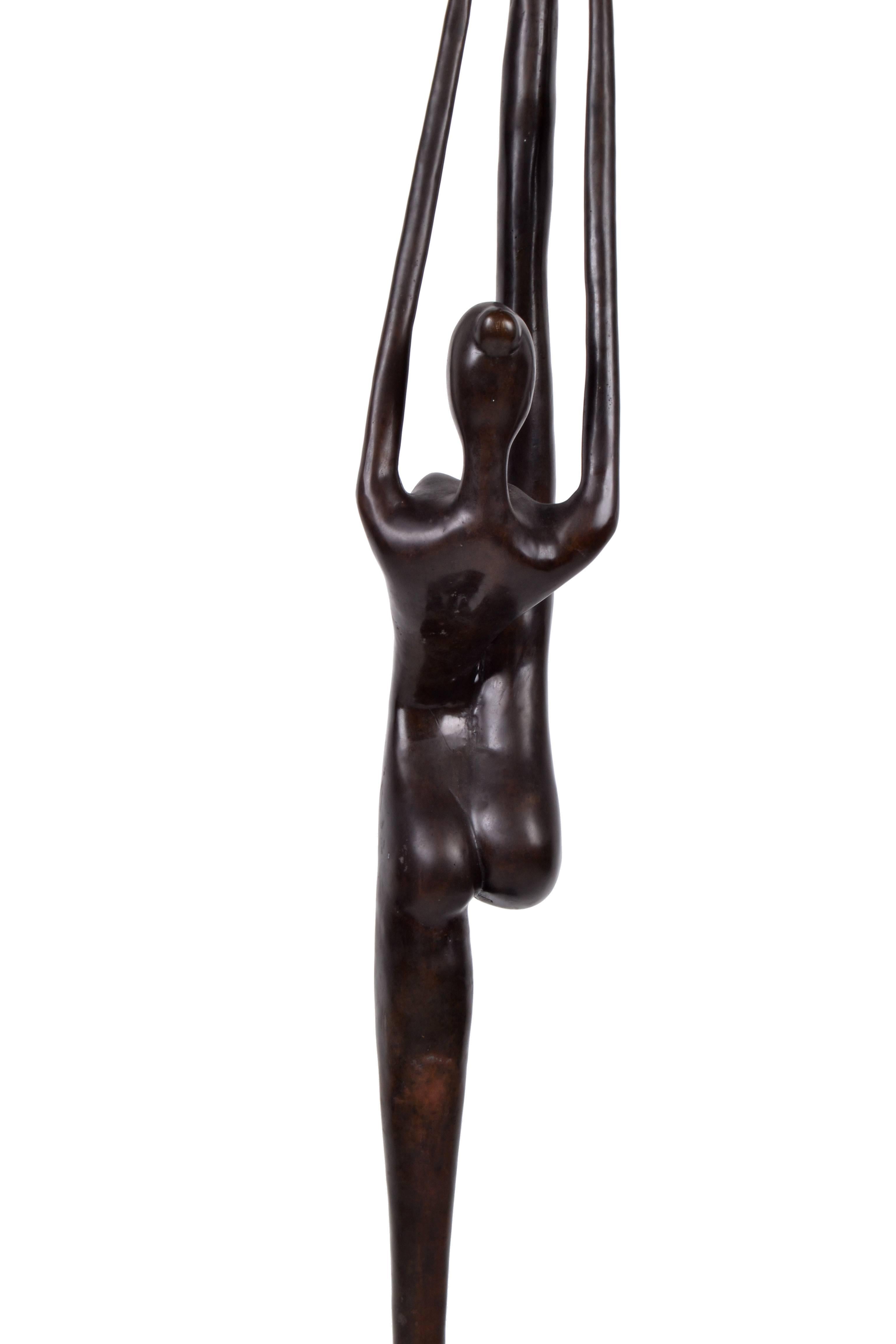 Signed Nude Female Bronze Dancer Sculpture 5