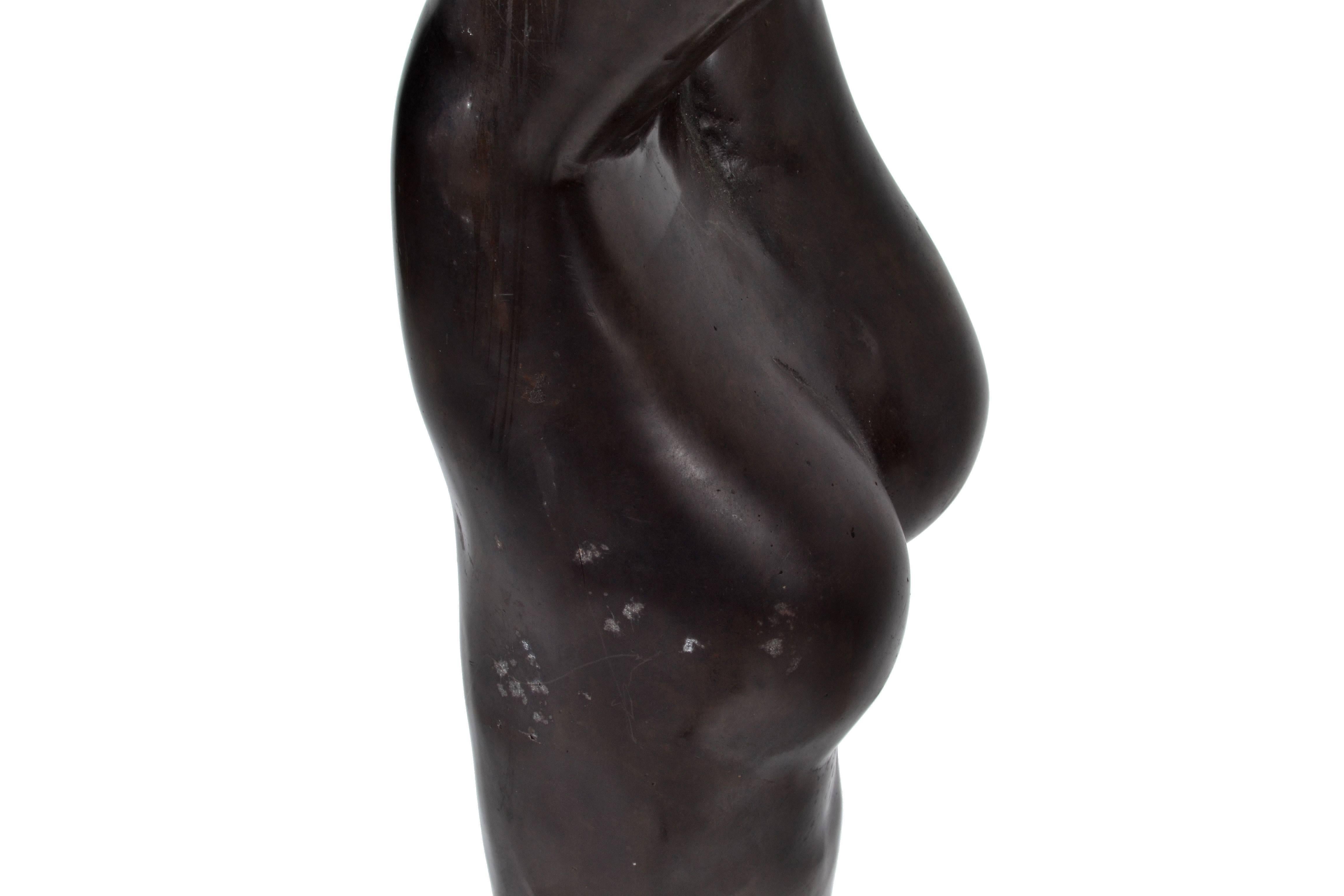 Signed Nude Female Bronze Dancer Sculpture 1