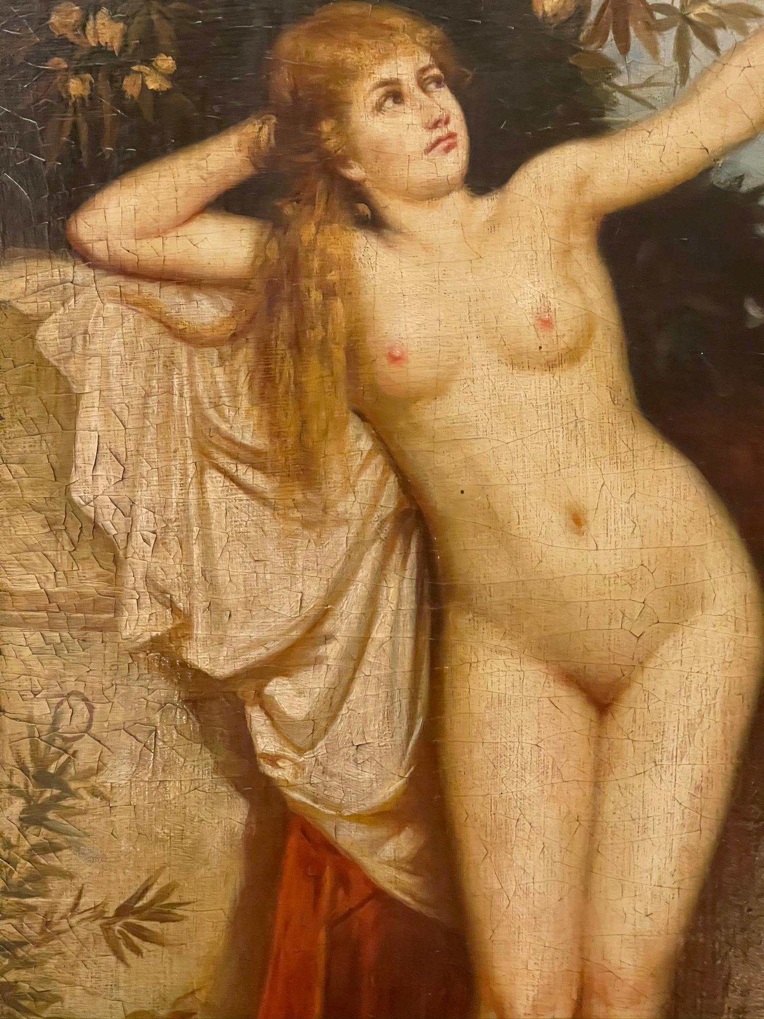  Period Anton Katzer Signed Nude Painting  1