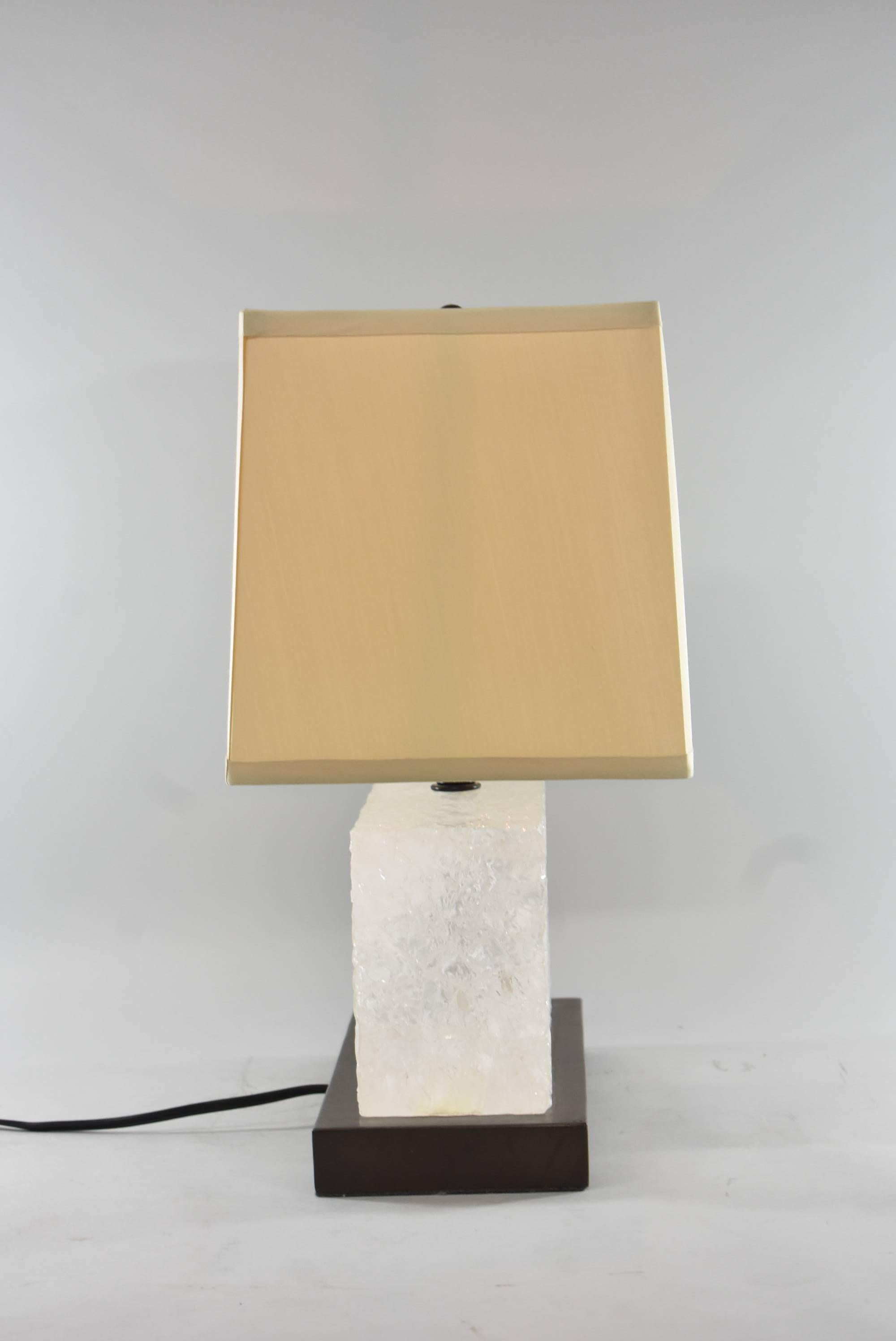 Modern Signed / Numbered Carved Ice Table Lamp by Robert Kuo for McGuire 3/19