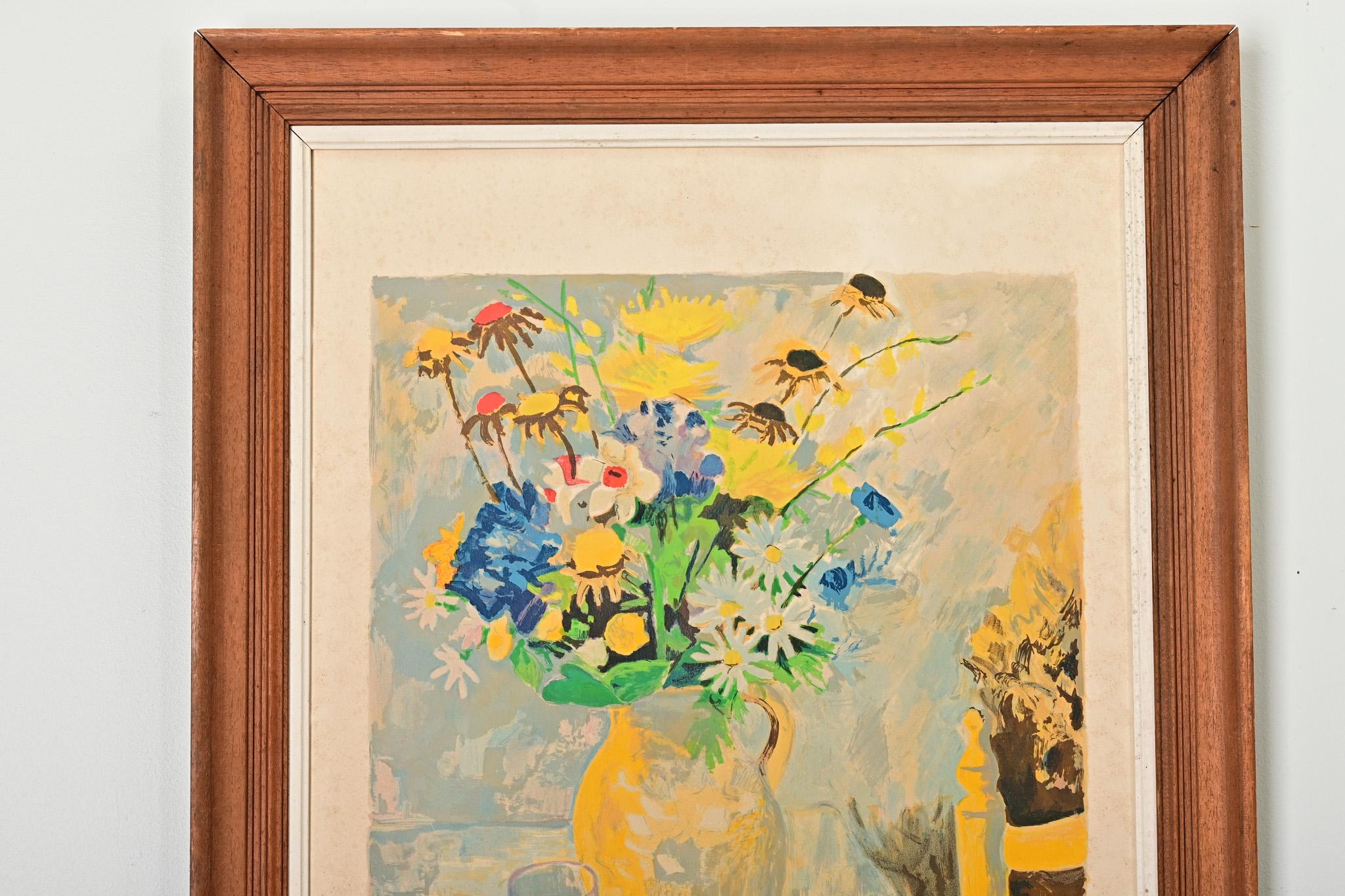 Signed & Numbered French Framed Still Life Print In Good Condition For Sale In Baton Rouge, LA