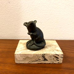 Signierte und nummerierte Original-Bronze-Maus-Skulptur des Künstlers Siggy Puchta