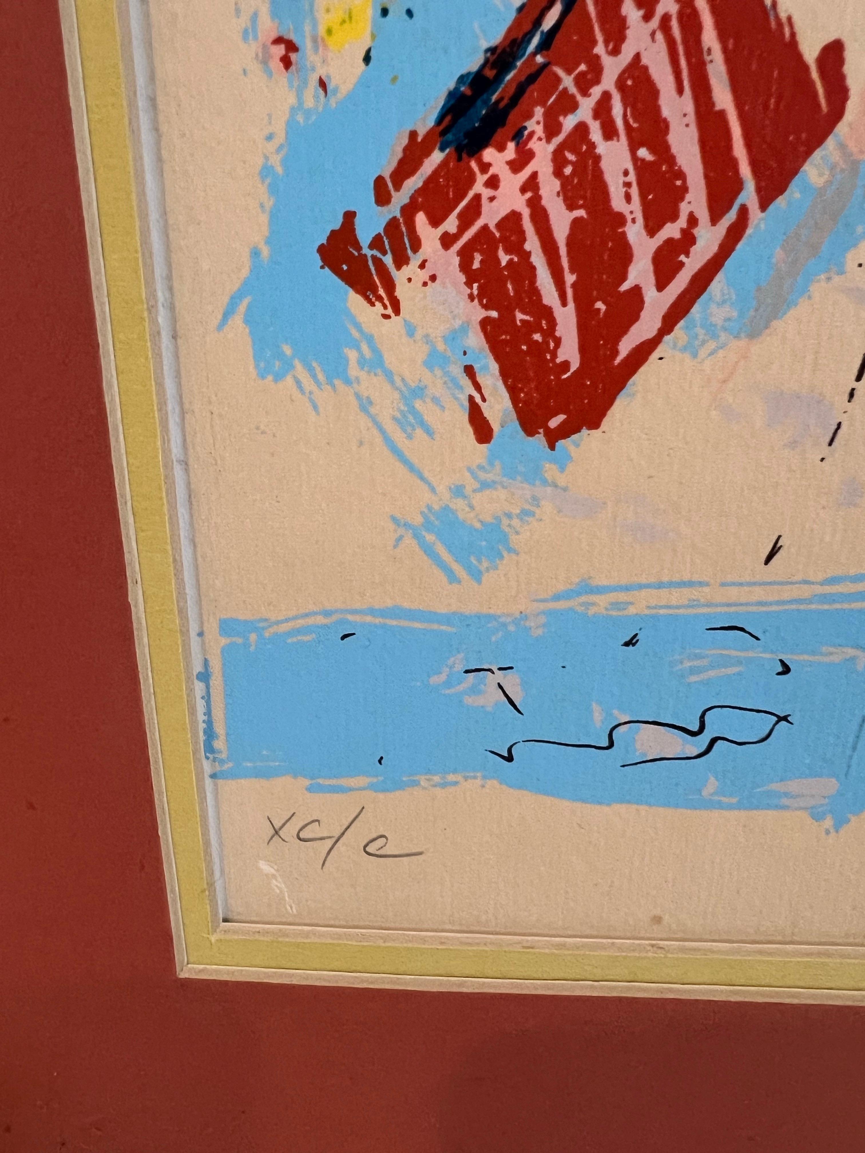 Américain Lithographie originale numérotée et signée de l'artiste californien John West 90/100 en vente