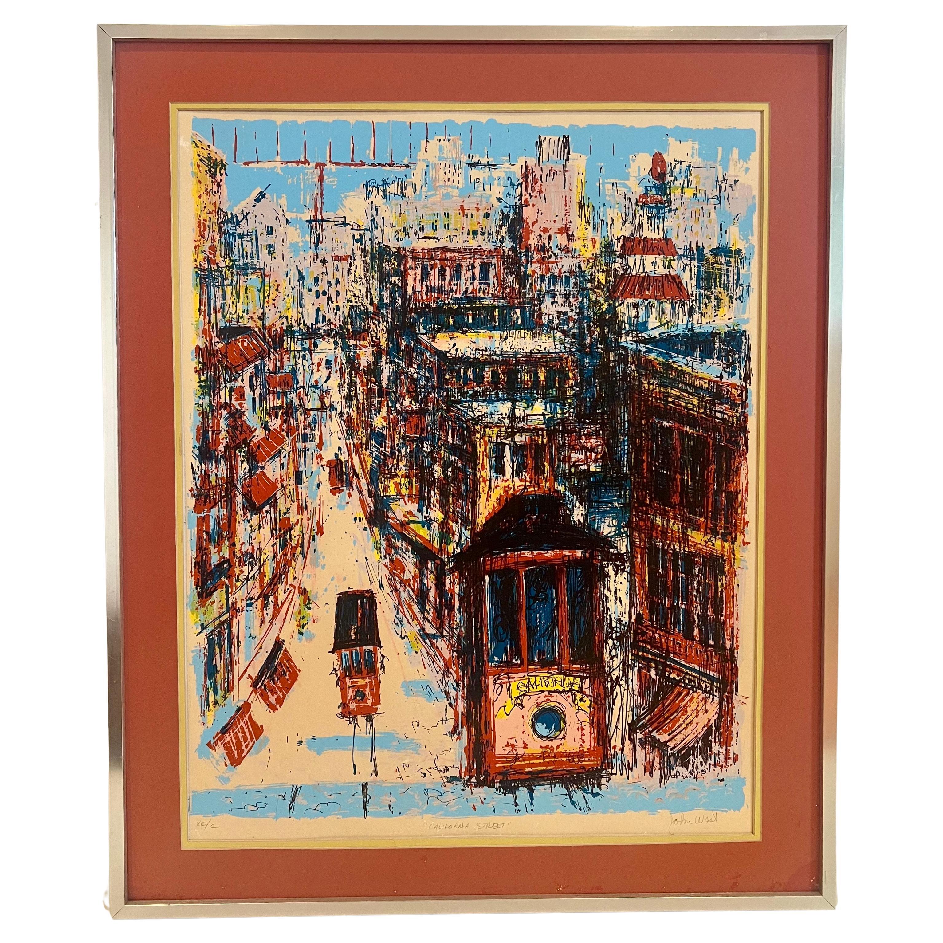 Signierte und nummerierte Original-Lithographie des kalifornischen Künstlers John West 90/100
