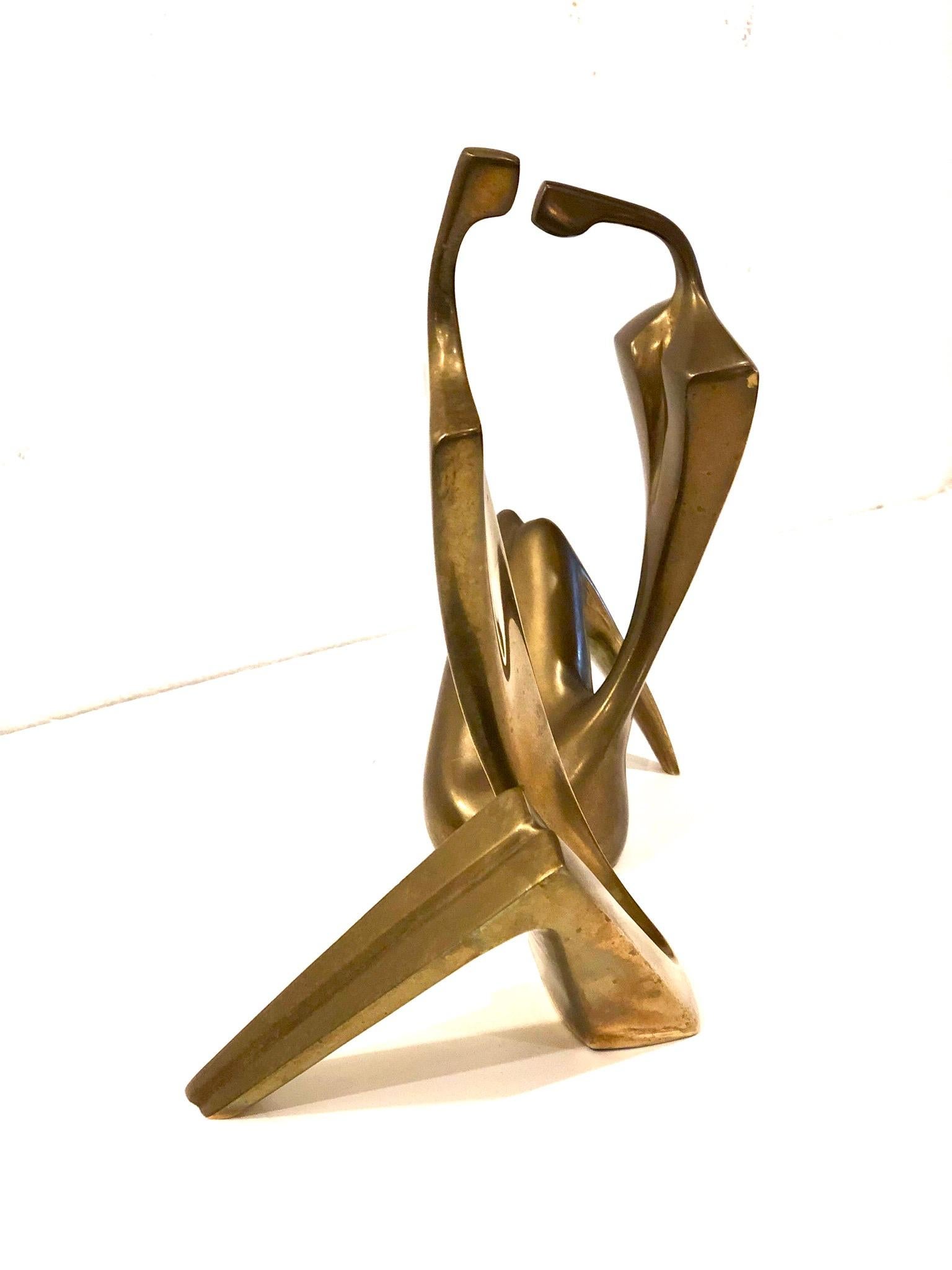 Mid-Century Modern Signed and Numbered Patinated Bronze Sculptures by Itzik Ben Shalom