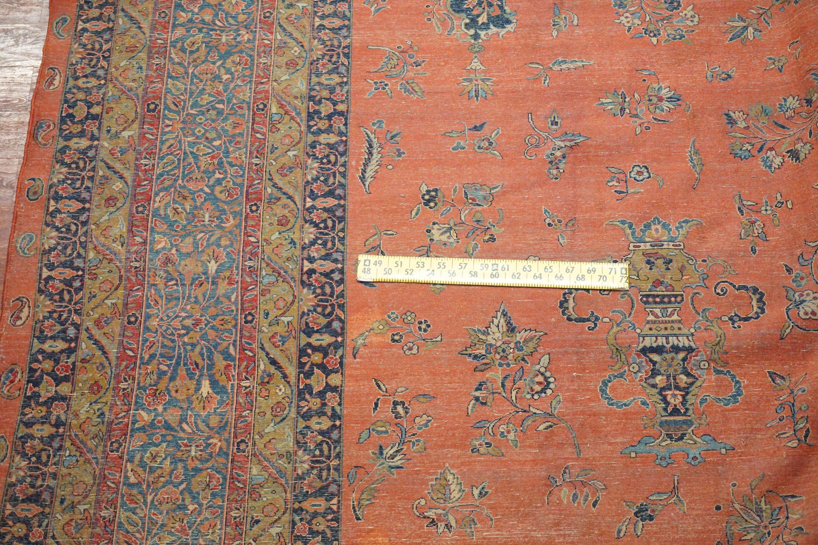 Wool Signed & Numbered Persian Sarouk Ghazan For Sale