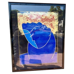 Serigrafia firmata/numerata XL "Blue Woman" dell'artista Fred Stepanian 7/25