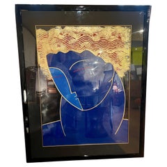 Signed/Numbered XL "Blue Woman" Serigraph by Listed artist Fred Stepanian 7/25