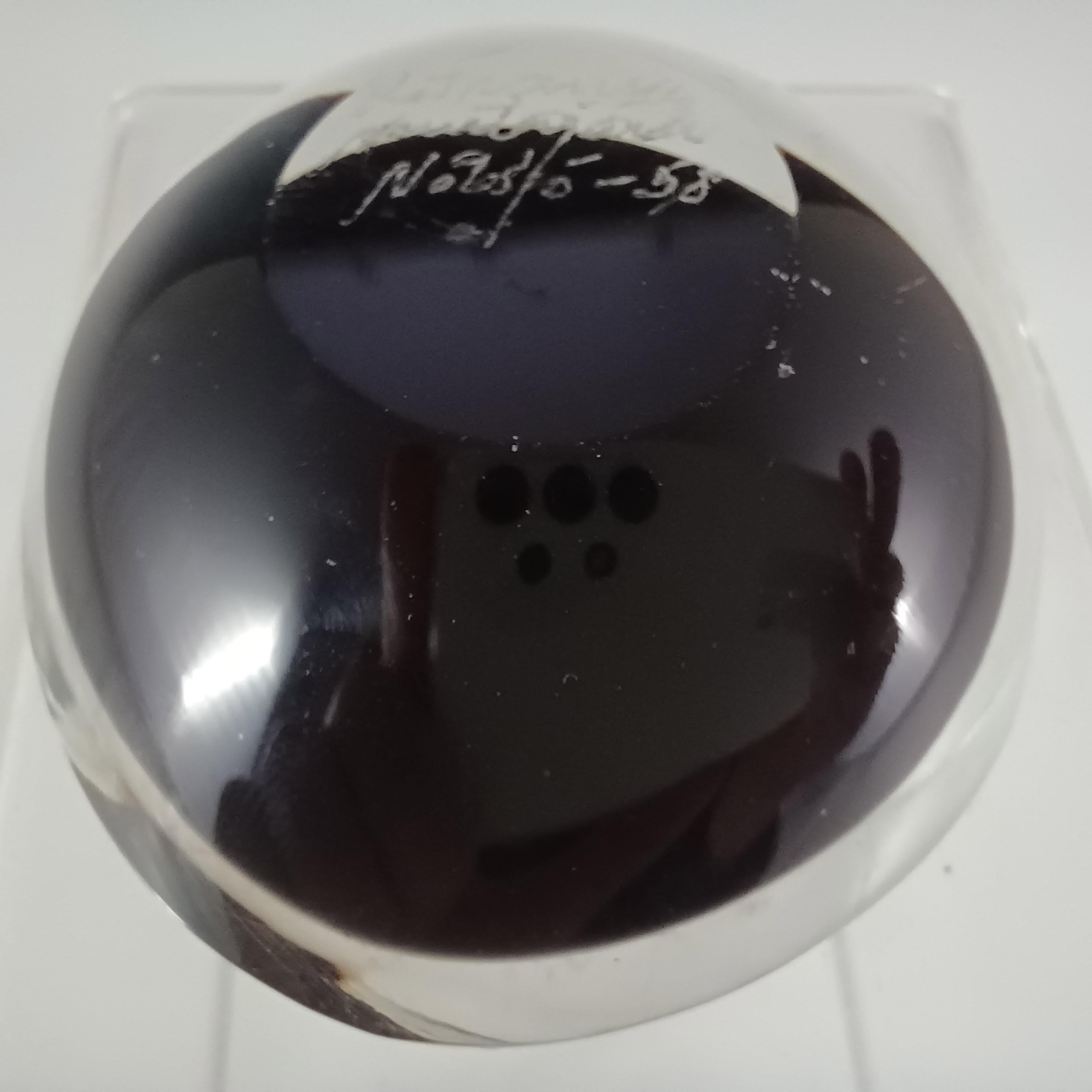 Cuenco de cristal negro Nuutajarvi Notsjo Kaj Franck FIRMADO en venta 2