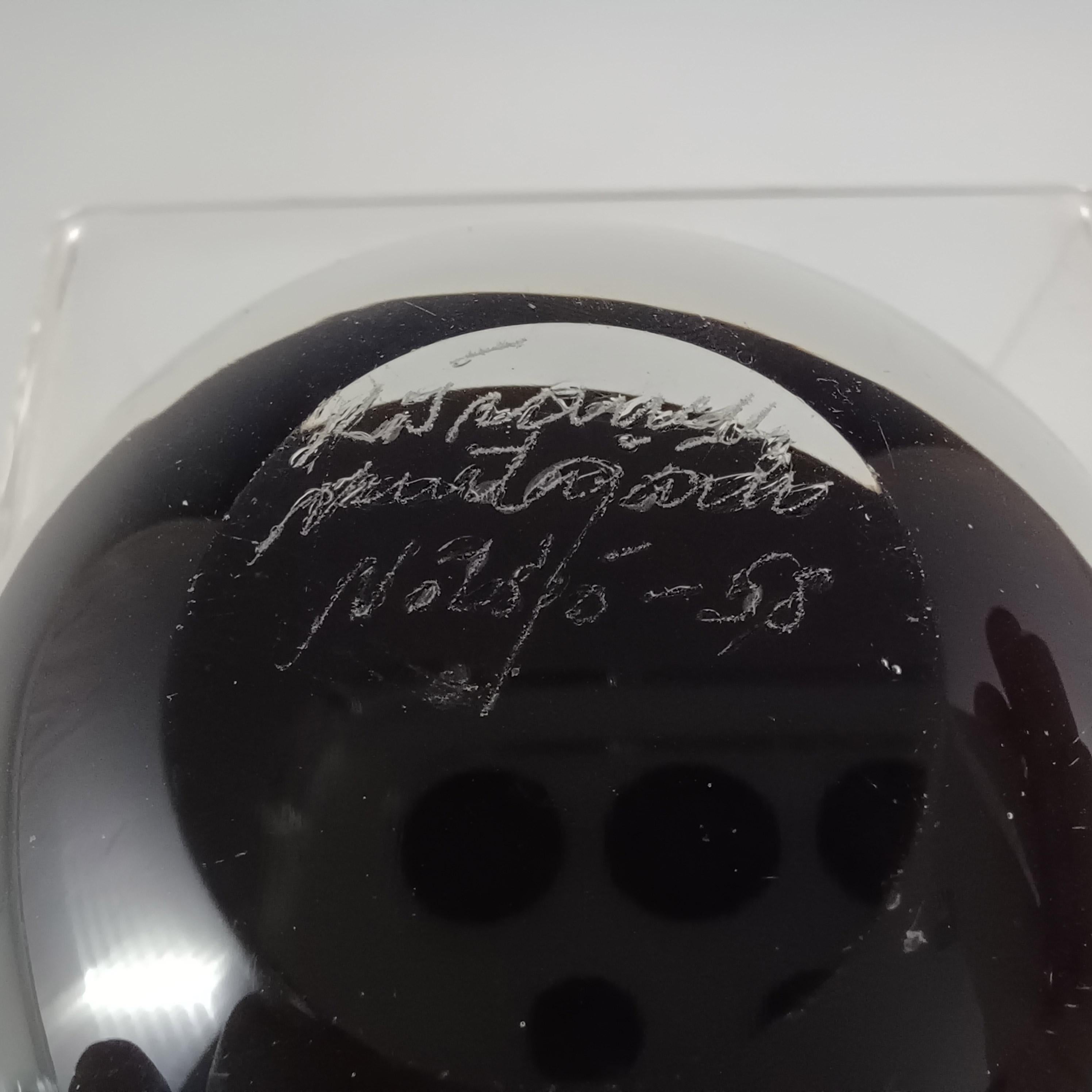 Cuenco de cristal negro Nuutajarvi Notsjo Kaj Franck FIRMADO Moderno de mediados de siglo en venta