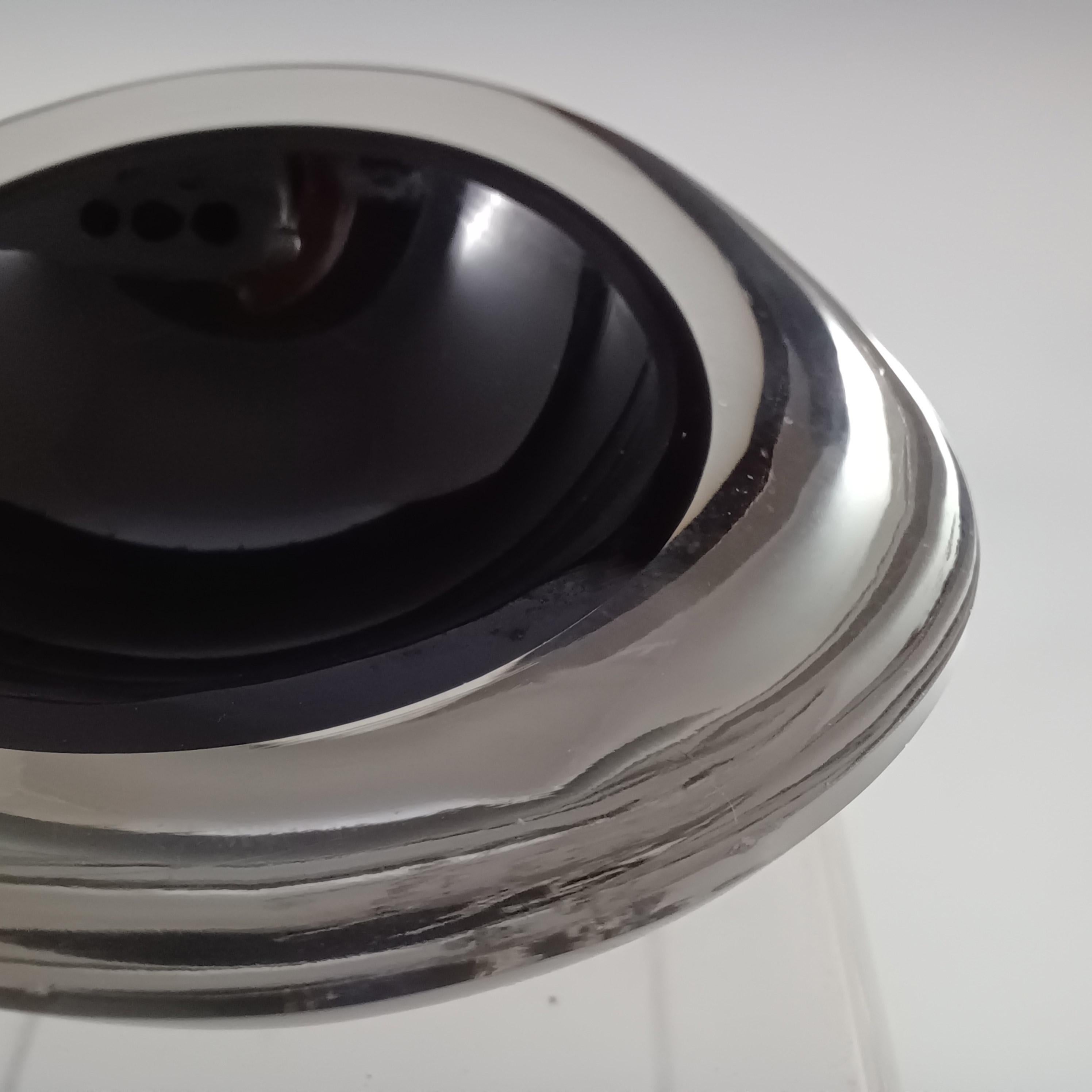 Cuenco de cristal negro Nuutajarvi Notsjo Kaj Franck FIRMADO en venta 1
