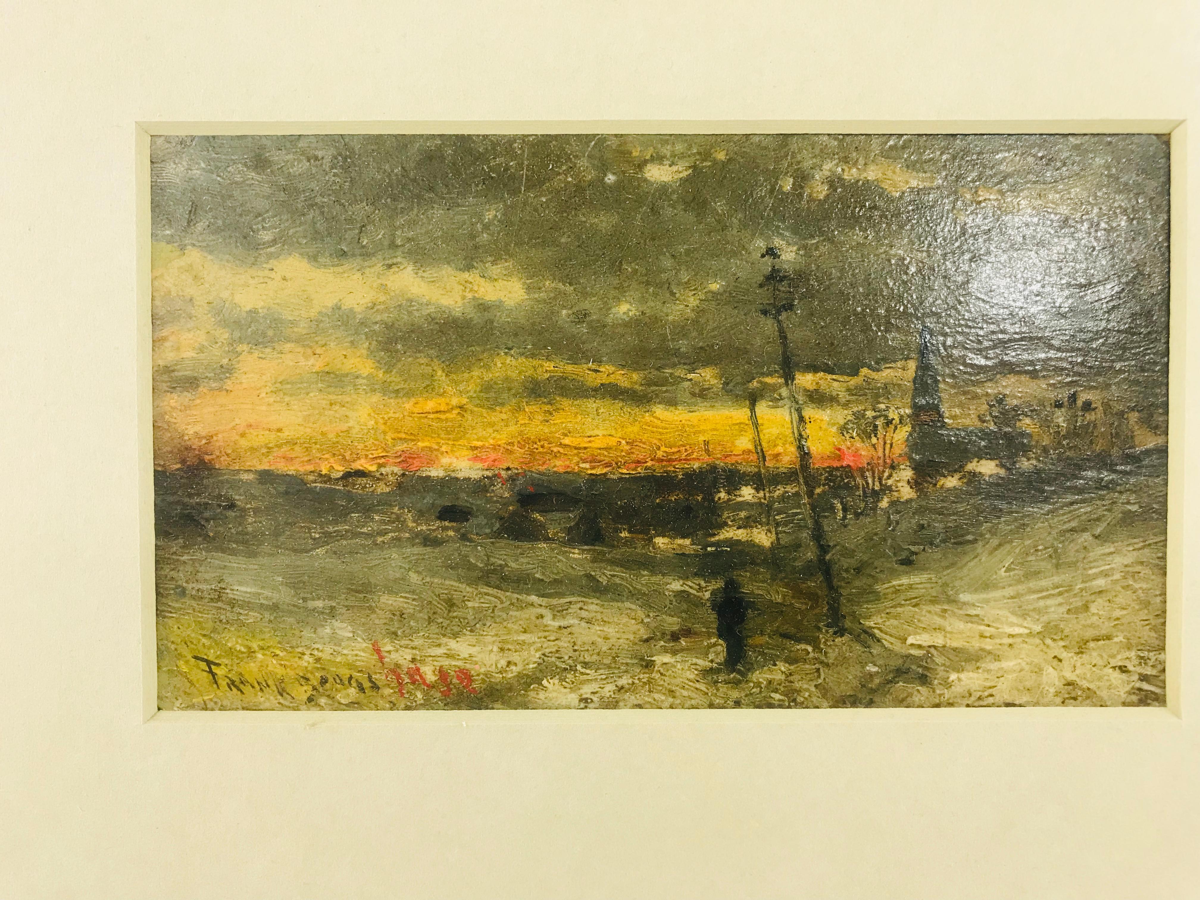 Hand-Painted Signed Oil on Board by Listed Artist Frank Myers Boggs