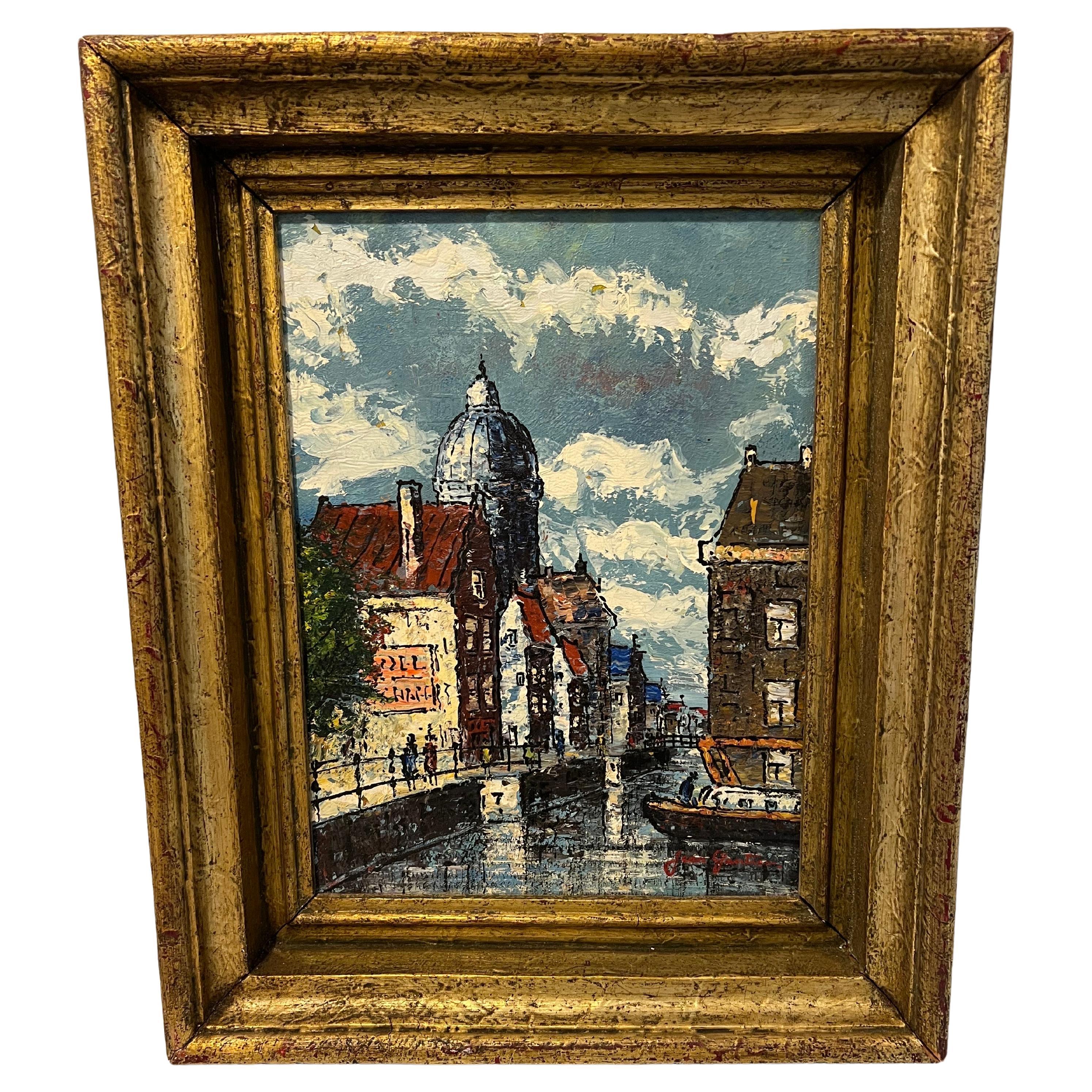 Signiertes Ölgemälde auf Leinwand des französischen Künstlers Jean Hubert Gautier