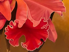 Óleo sobre lienzo firmado Orquídeas Cattleya