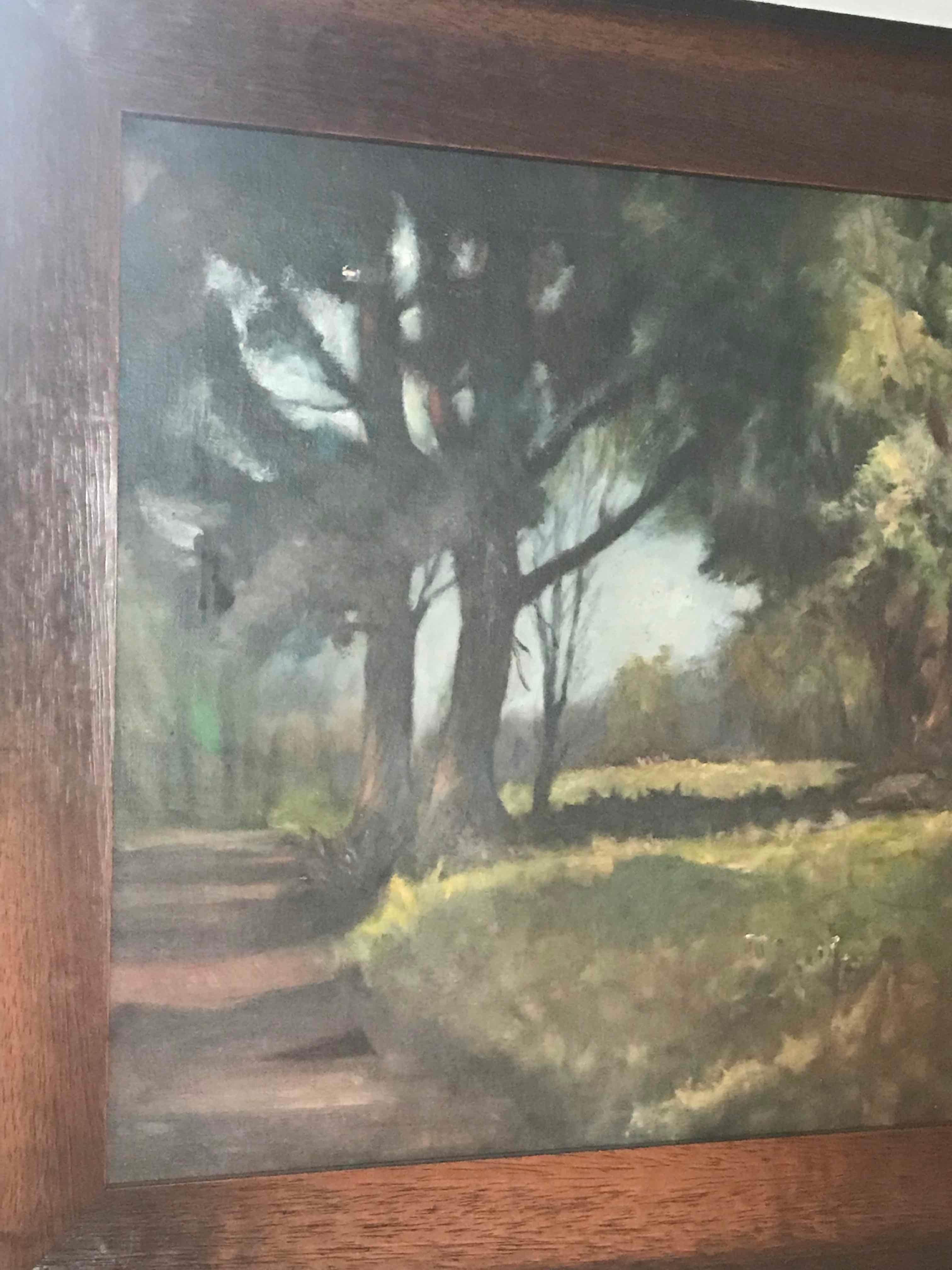 Mid-20th Century Signed Oil on Canvas Landscape Painting Titled 