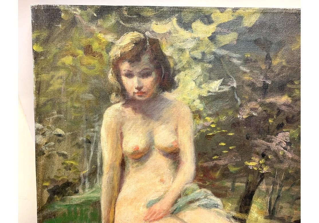 Signiertes Öl auf Leinwand eines Aktes (Präraphaelismus) im Angebot