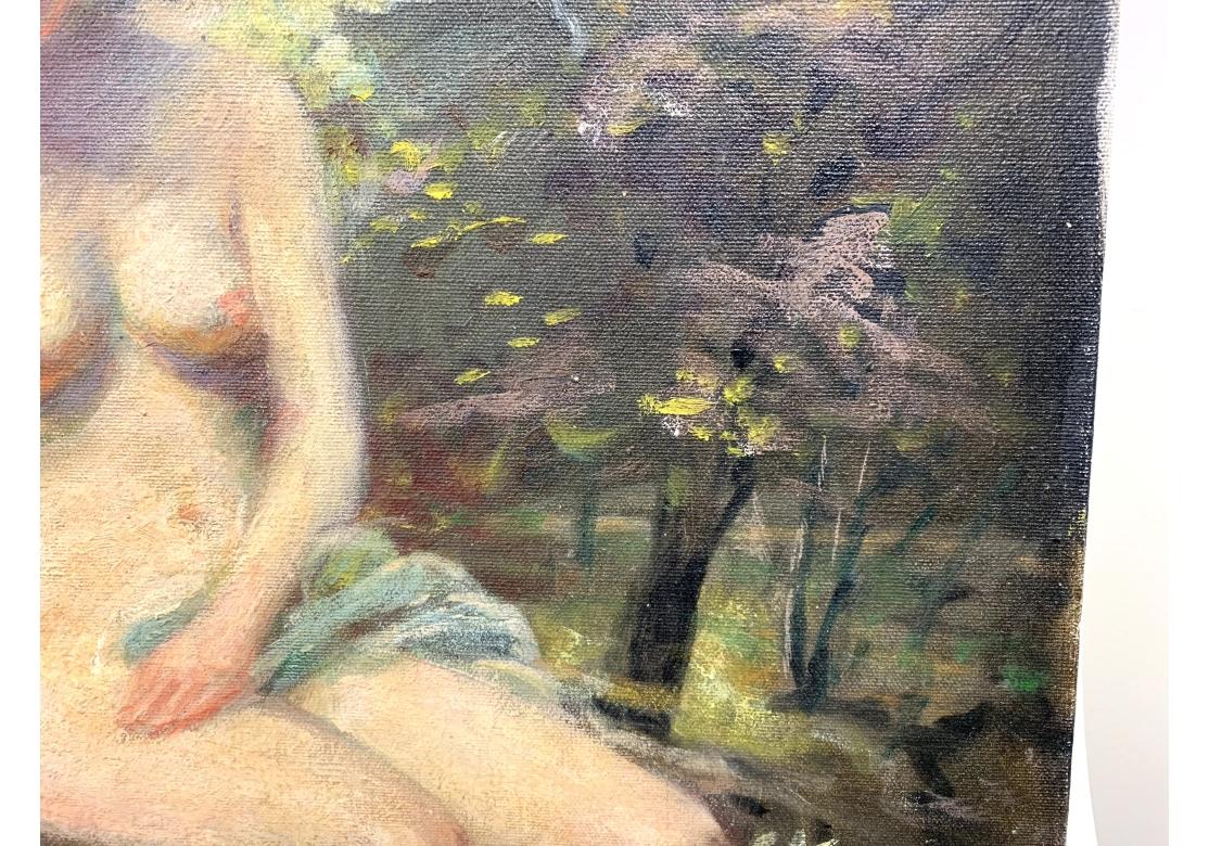 Signiertes Öl auf Leinwand eines Aktes (20. Jahrhundert) im Angebot