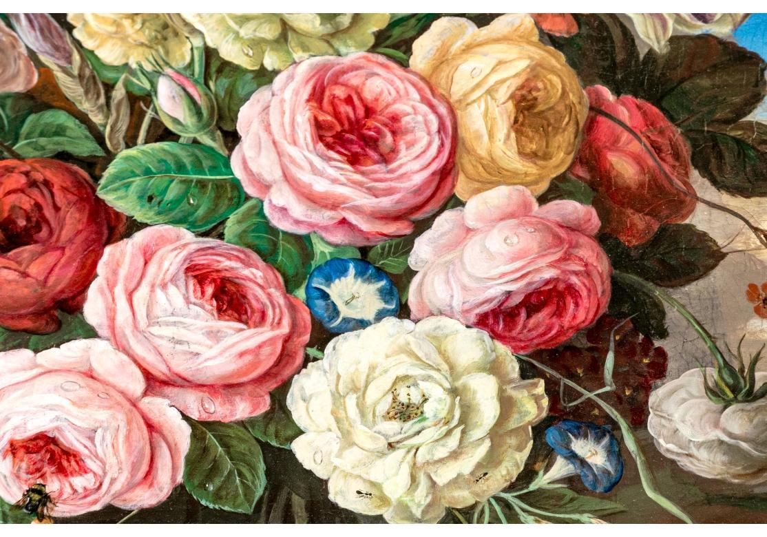 Signed Oil On Canvas, Still Life Floral Bouquet For Sale 11