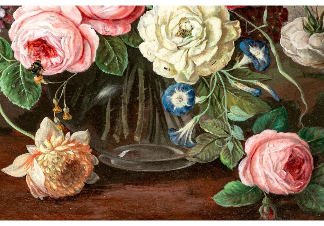 Signed Oil On Canvas, Still Life Floral Bouquet For Sale 13