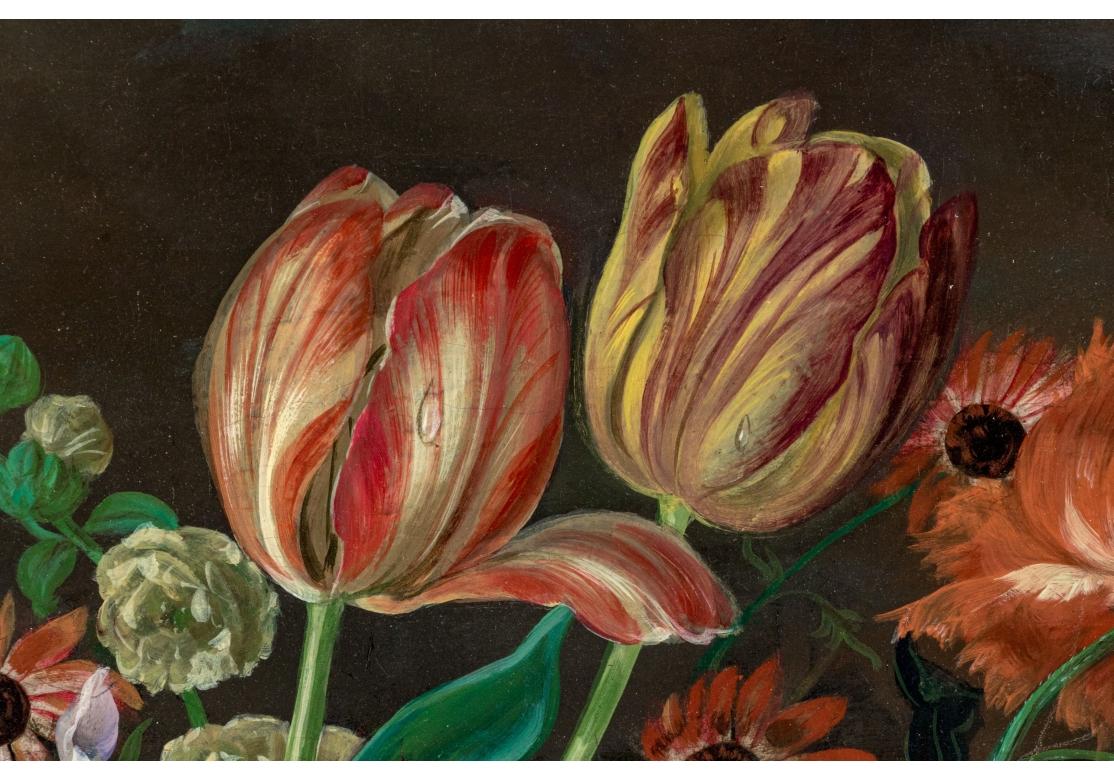 20th Century Signed Oil On Canvas, Still Life Floral Bouquet For Sale