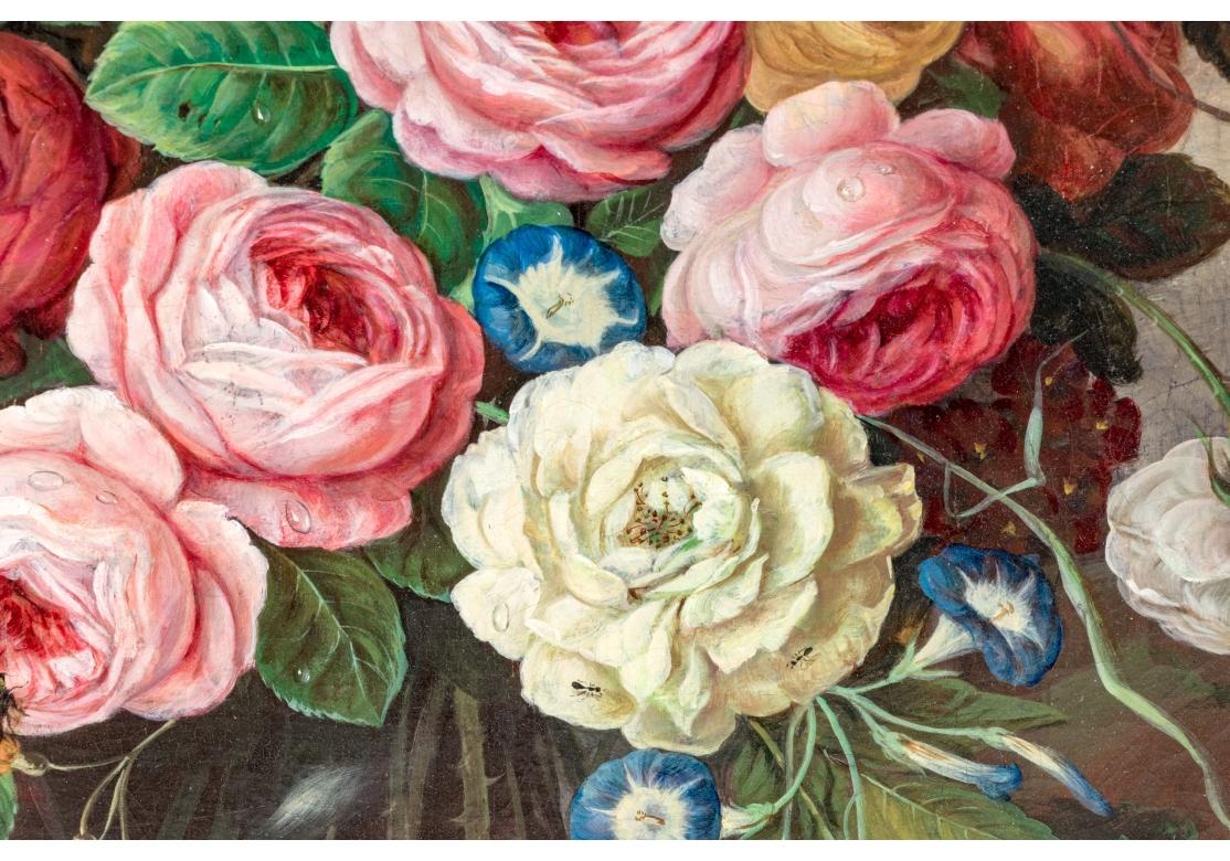 Signed Oil On Canvas, Still Life Floral Bouquet For Sale 3