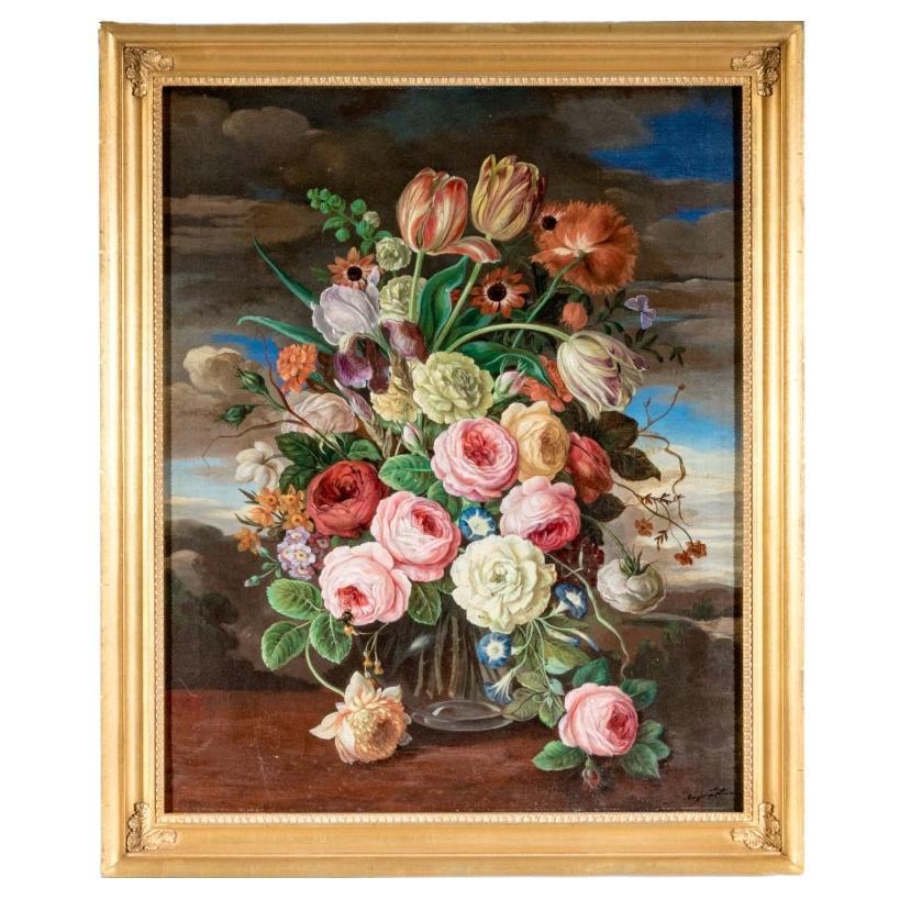 Signed Oil On Canvas, Still Life Floral Bouquet