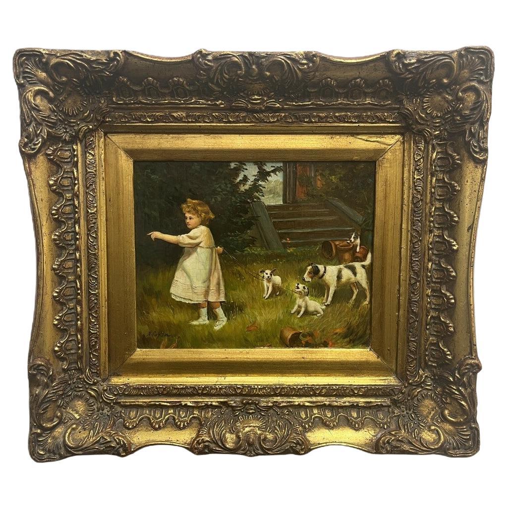 Olio su pannello firmato da N. Henry Bingham
